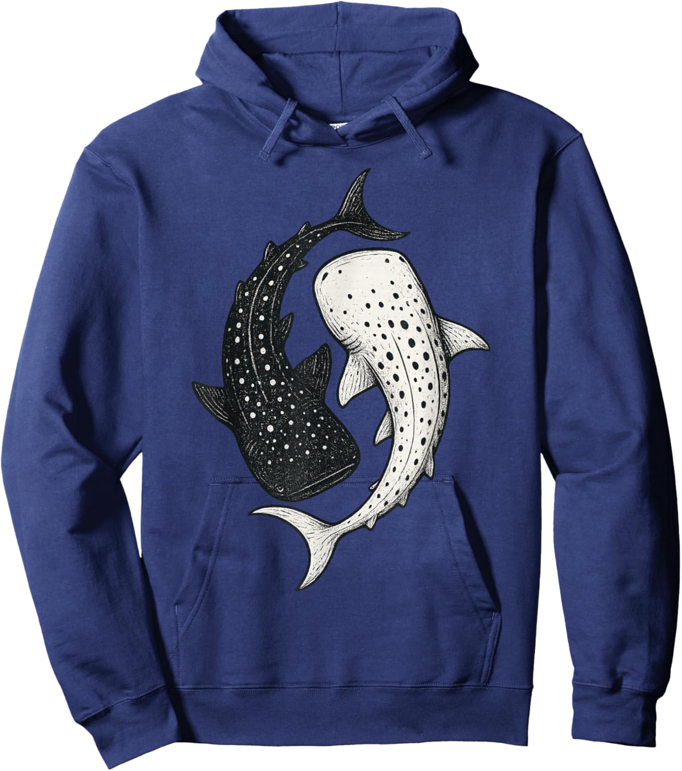 Whale Shark Yin Yang Marine Biology Ocean Life Hoodie - Hoodie | Navy