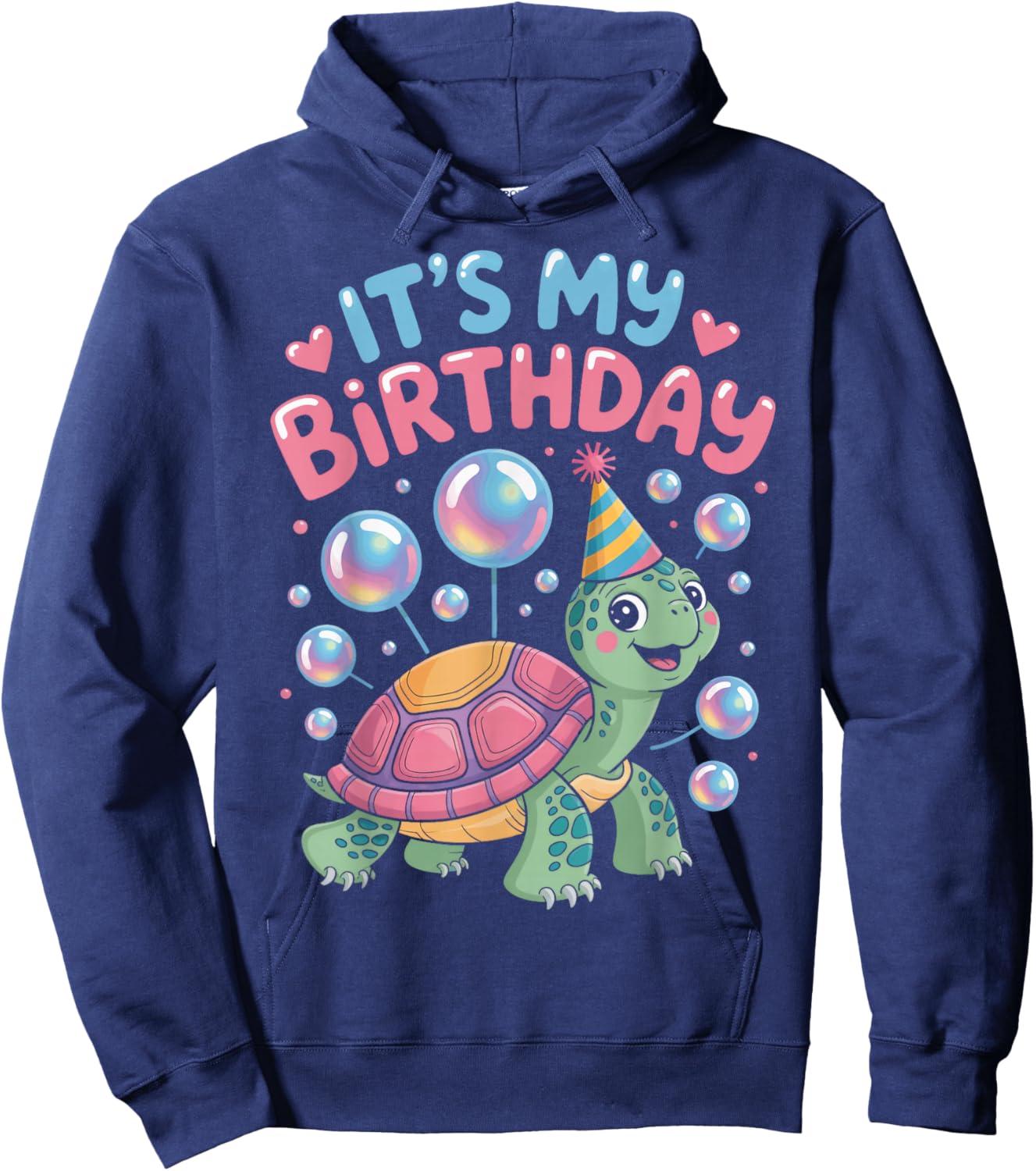Birthday Turtle Its My Birthday Birthday Party Hoodie - Hoodie | Navy