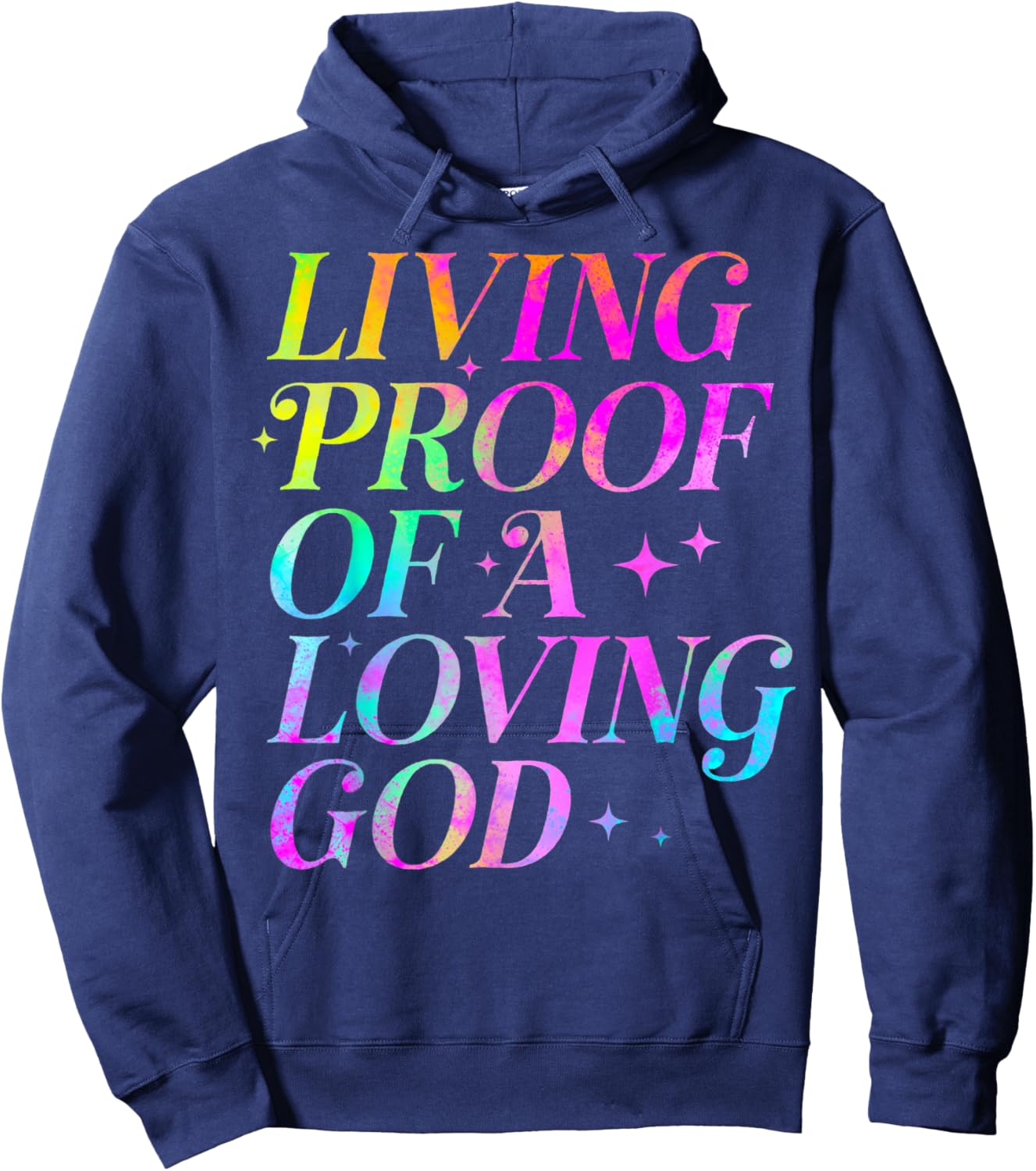 Living Proof of a Loving God Faith Christian Hoodie - Hoodie | Navy
