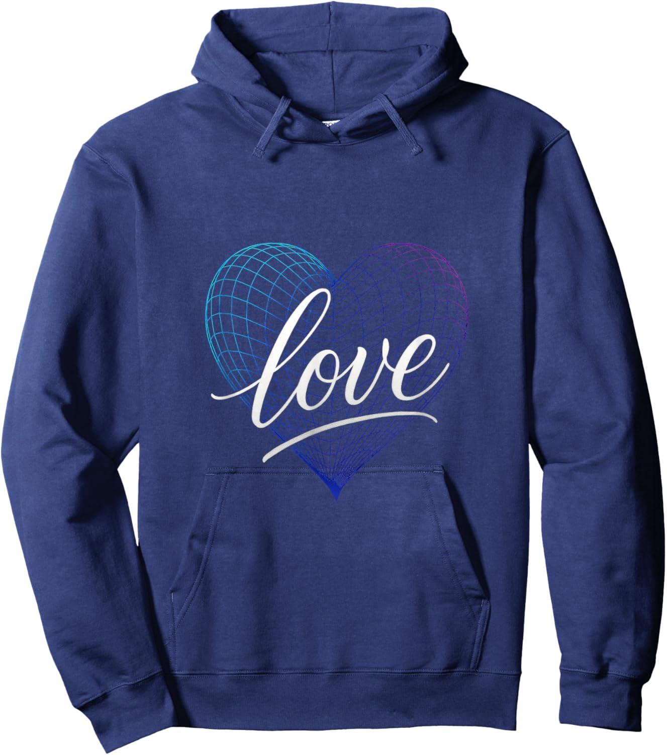 Love - Heart Couple Valentines Hoodie - Hoodie | Navy