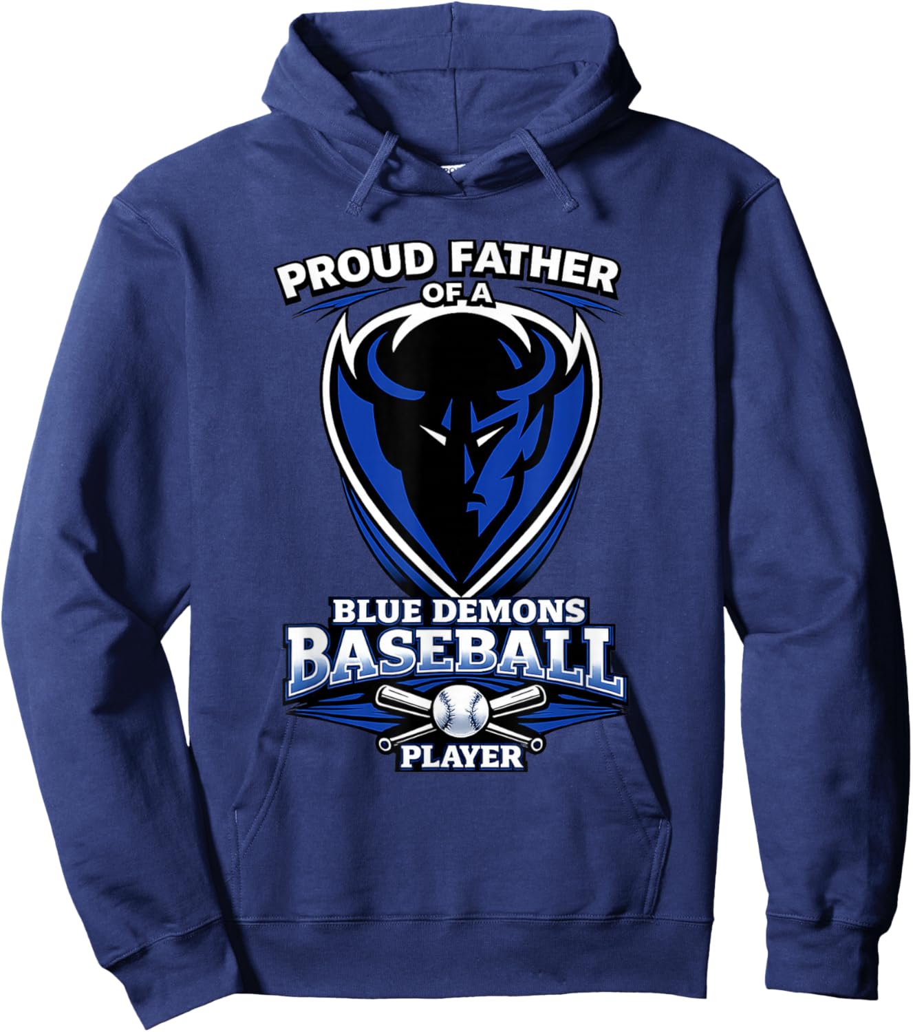 Oak Forest Blue Demons Baseball Father Hoodie - Hoodie | Navy