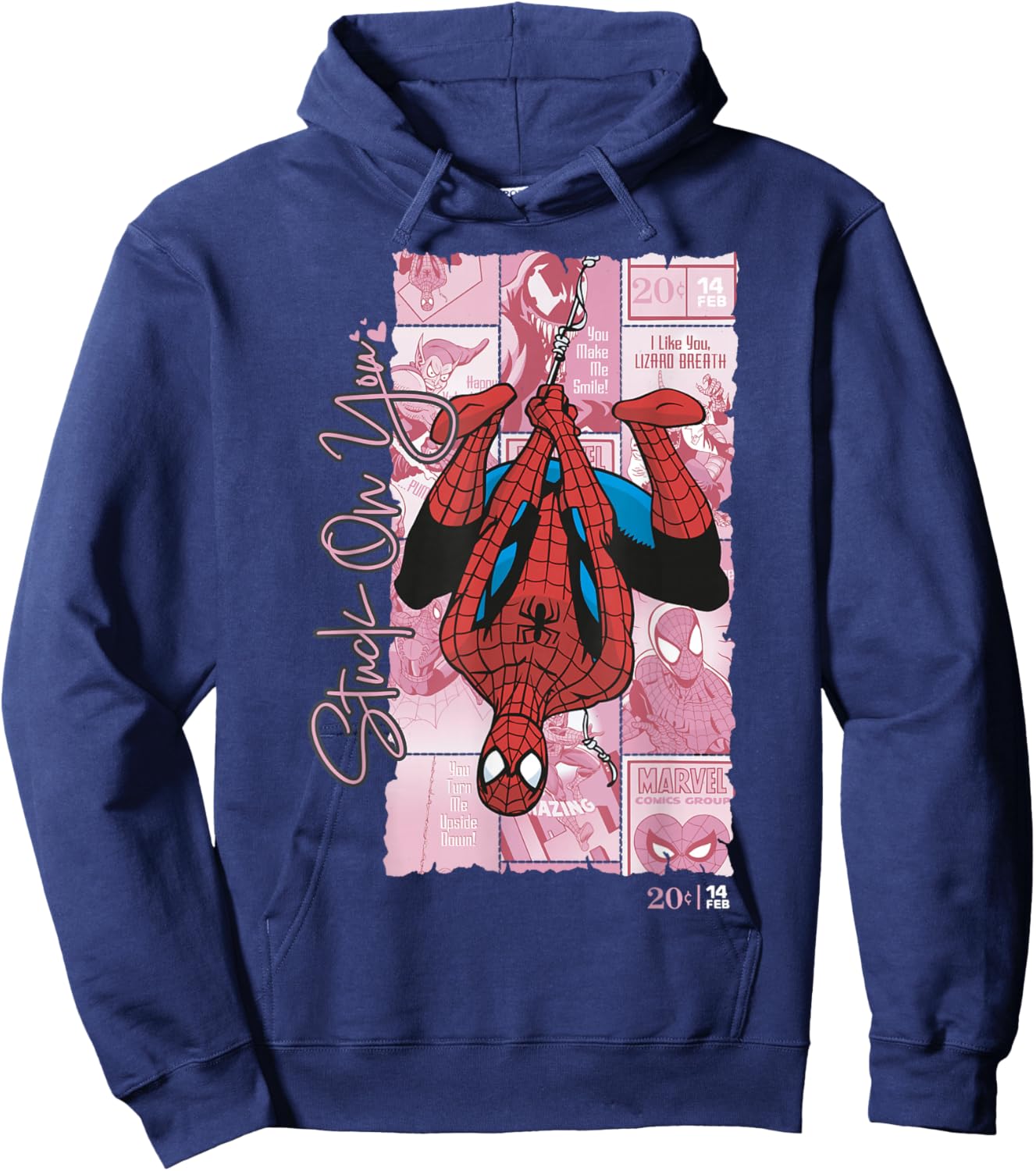 Marvel Comics Spider-Man Stuck On You Valentine Hoodie - Hoodie | Navy