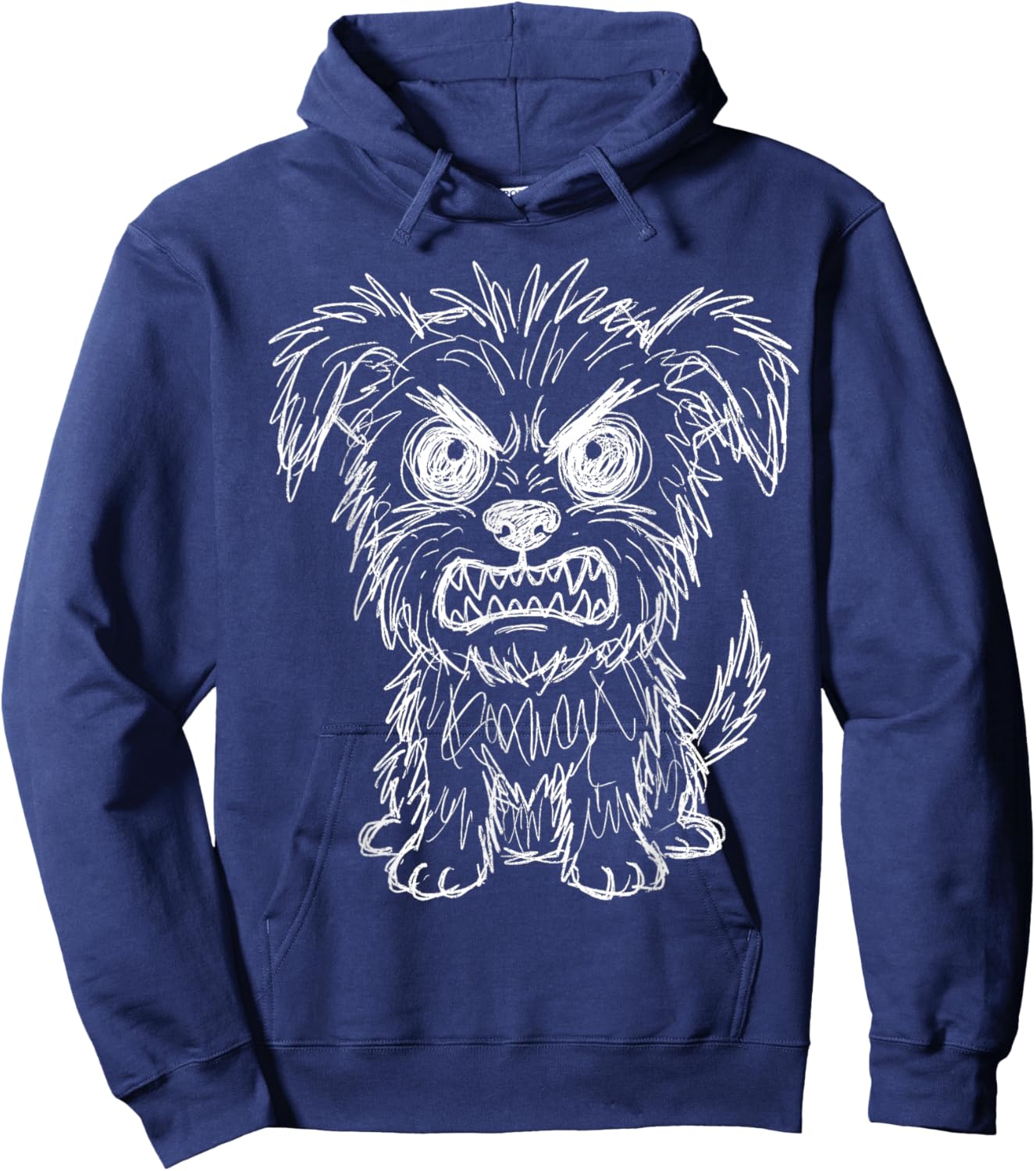 Scribble Dog Funny Terrier Sketchy Line Art Hoodie - Hoodie | Navy