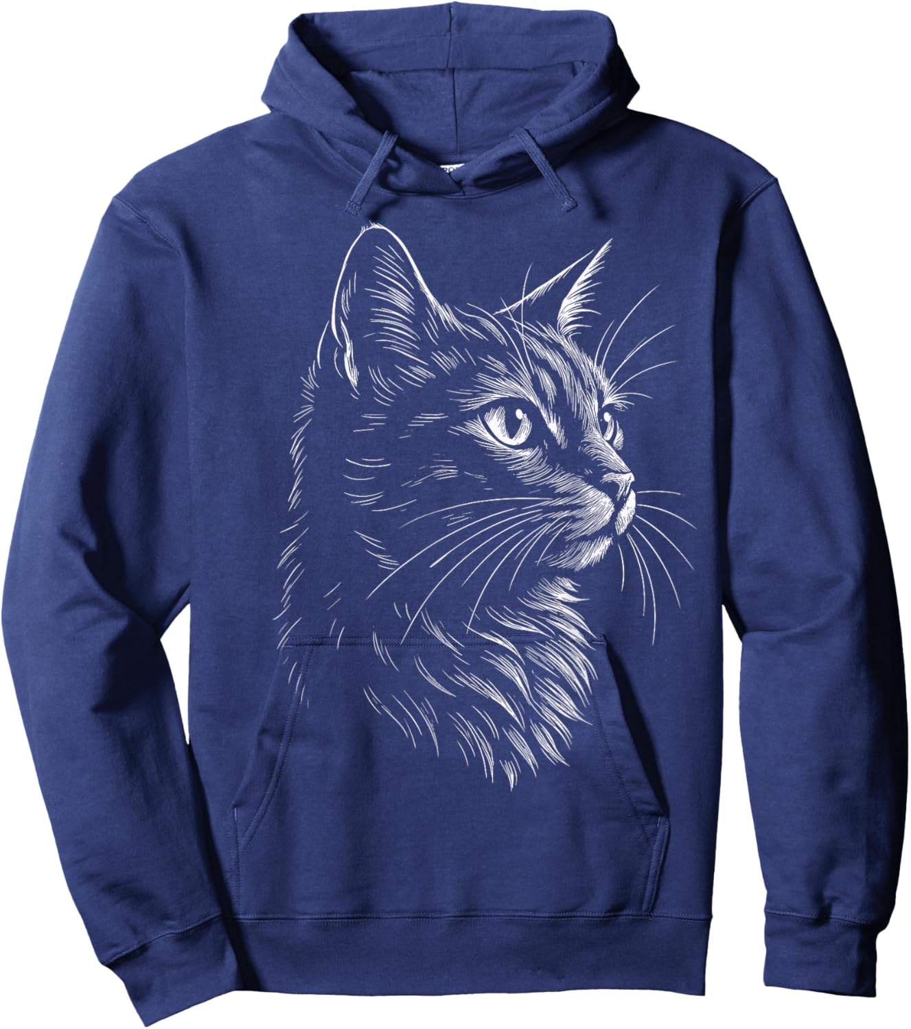 Retro Funny Cat Graphic Women Kids Hoodie - Hoodie | Navy
