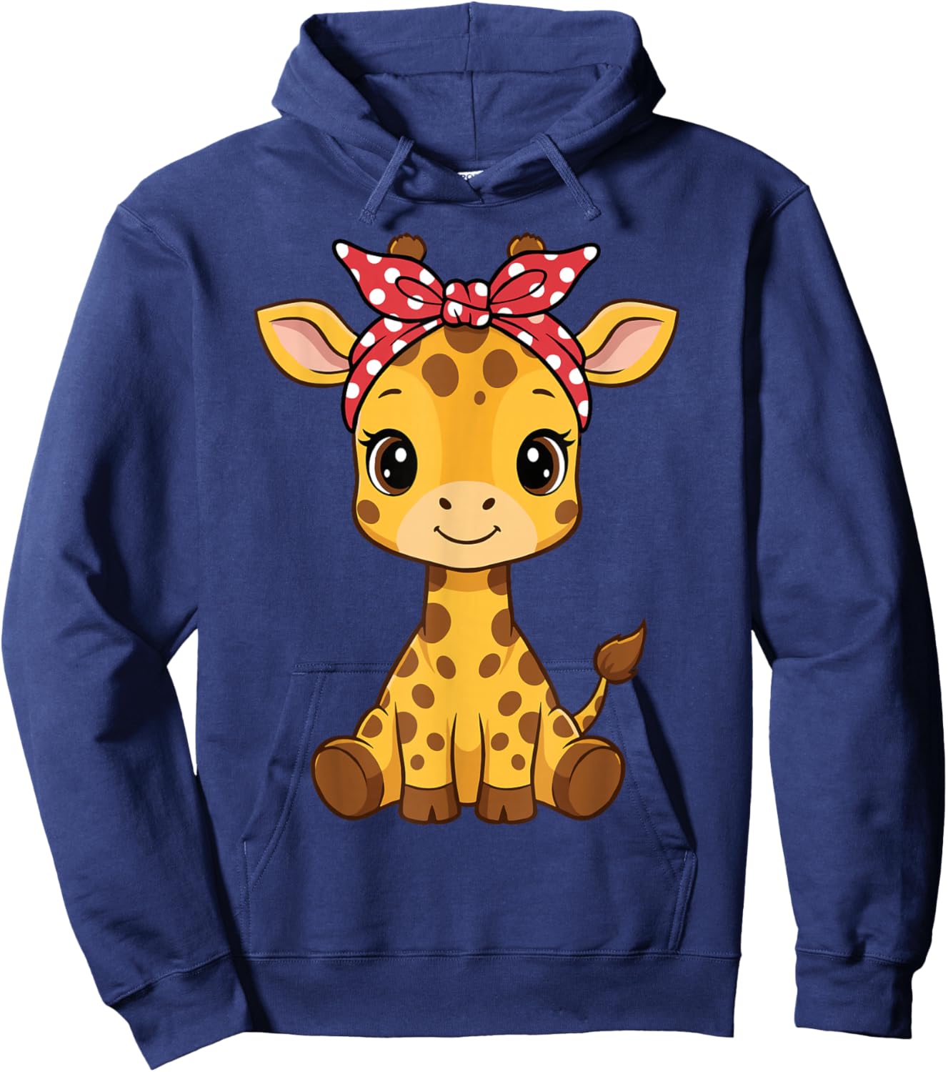Kawaii Giraffe Pink Bandana Cute Giraffe Lover Hoodie - Hoodie | Navy