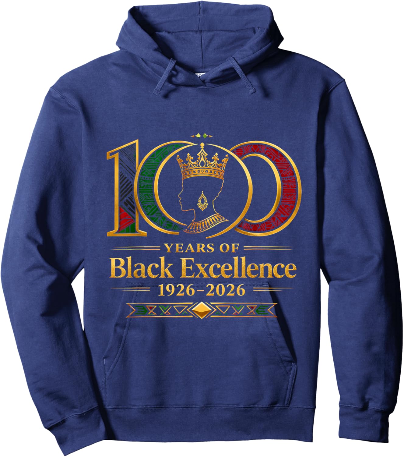 100 Years of Black Excellence Centennial Hoodie - Hoodie | Navy