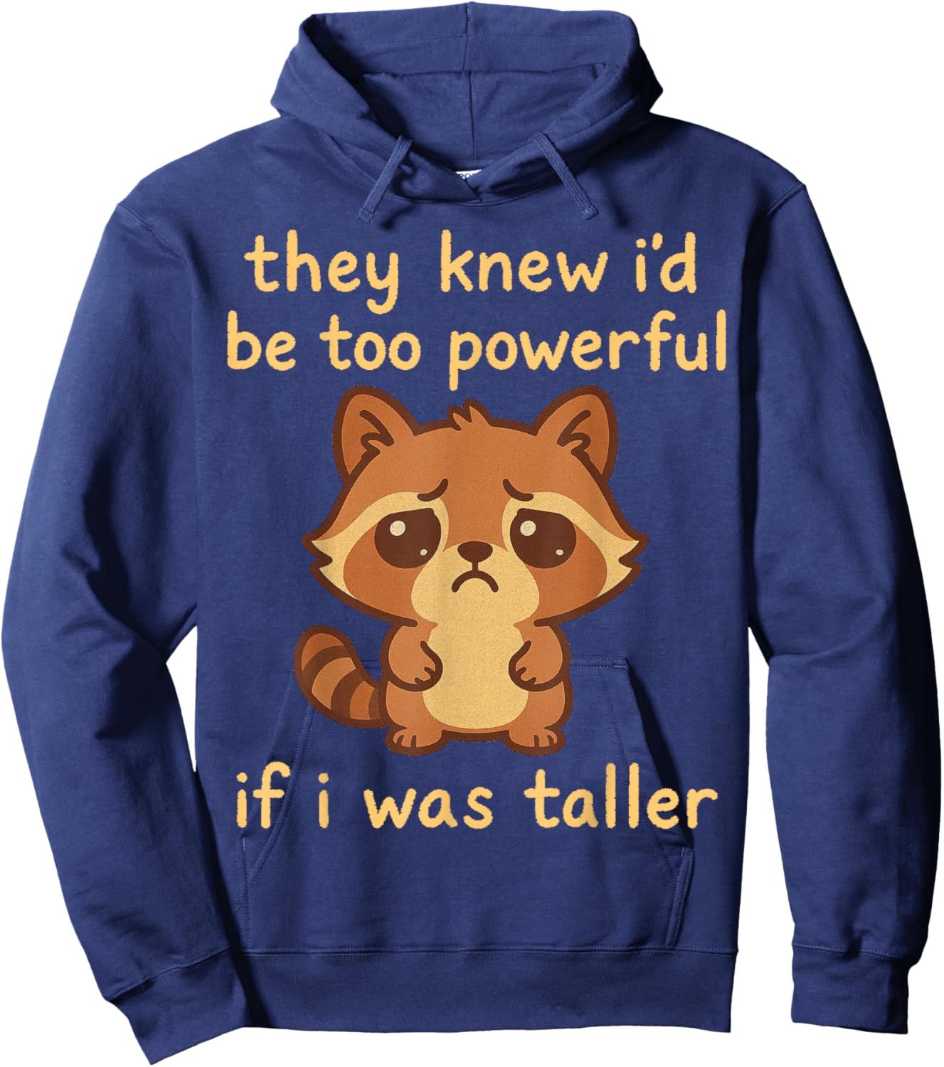 Cute Racoon Short People Humor Hoodie - Hoodie | Navy