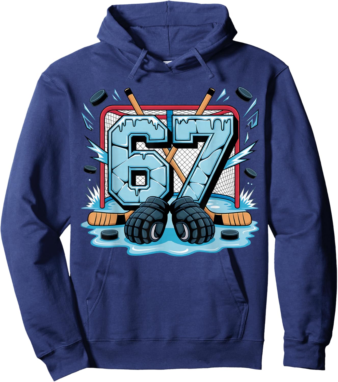 Number 67 Hockey Drip Meme Hockey Player Hoodie - Hoodie | Navy