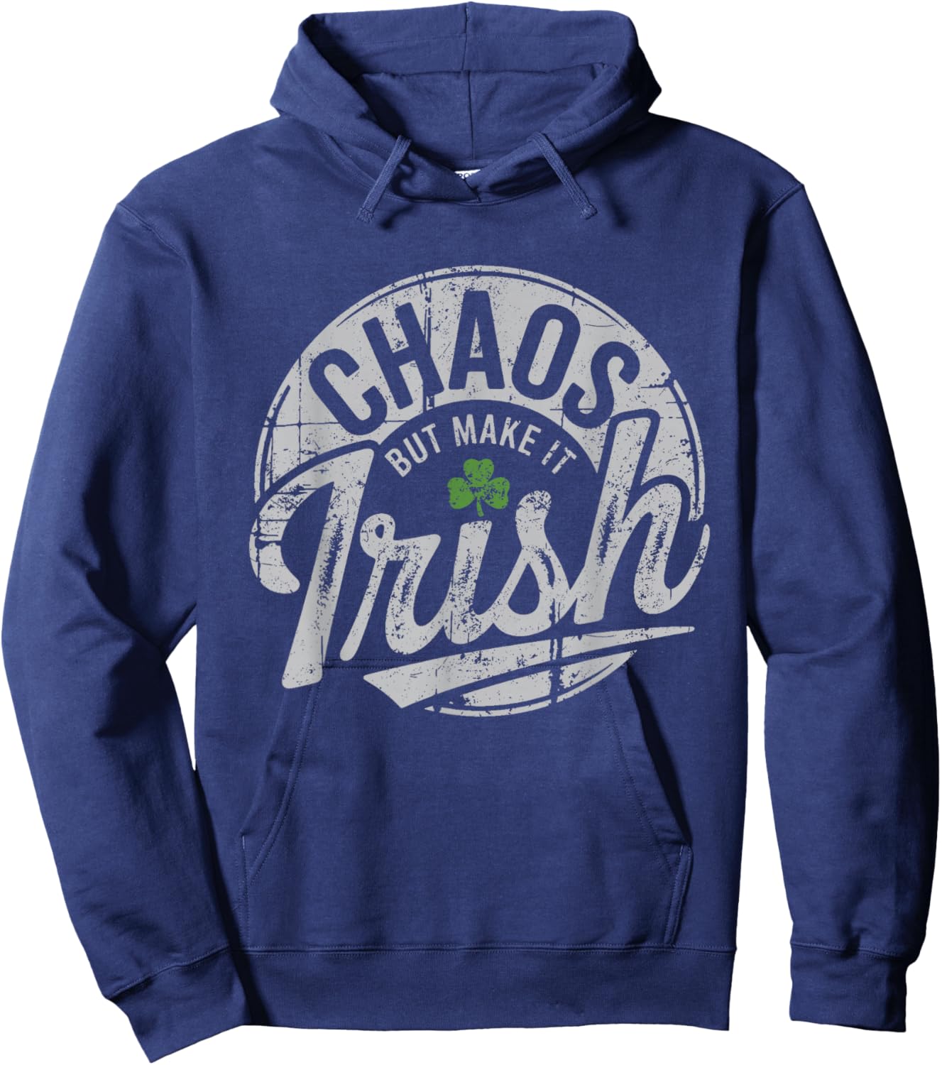 Chaos But Make It Irish Lucky Clover Hoodie - Hoodie | Navy