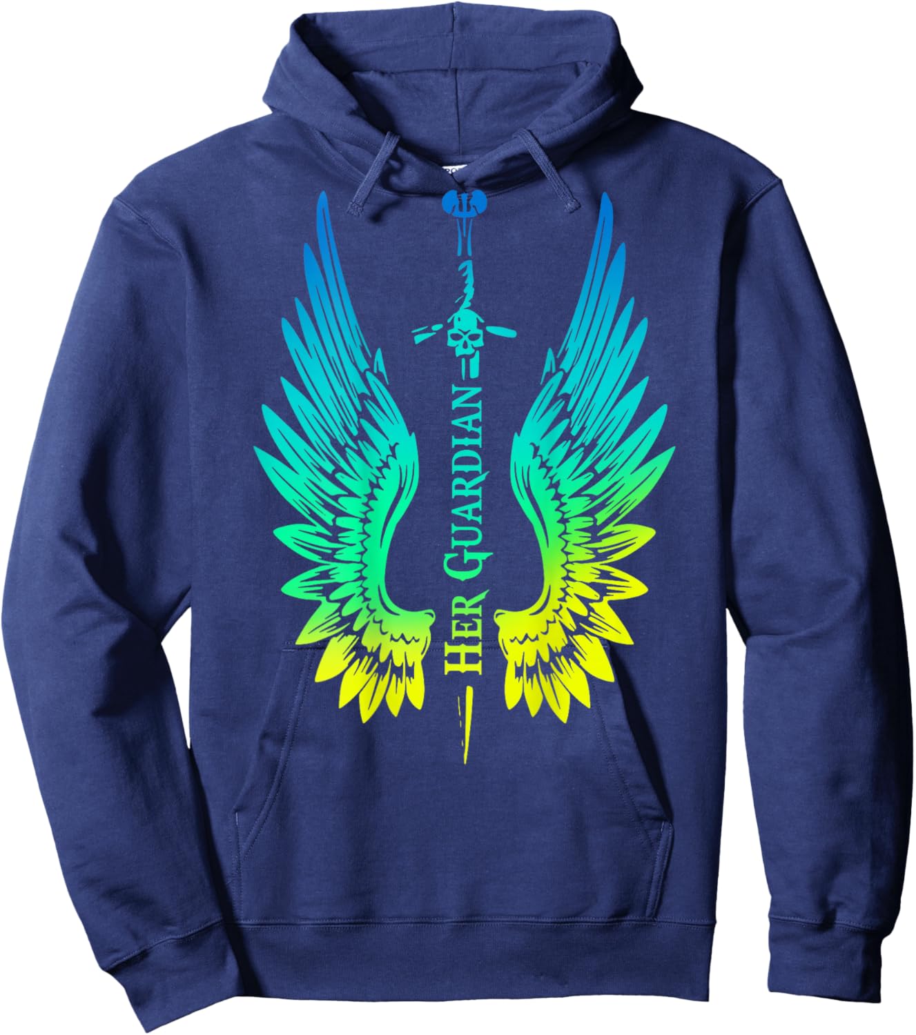 His Angel her Guardian Matching Couple Hoodie - Hoodie | Navy
