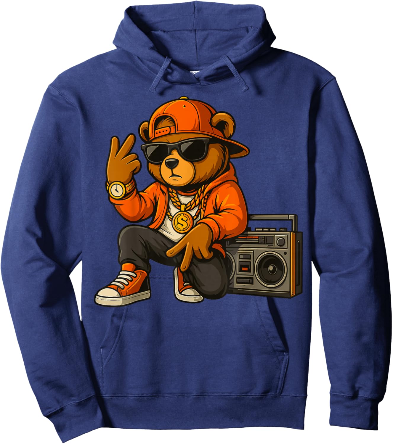 Hip Hop Teddy Bear Hoodie - Hoodie | Navy