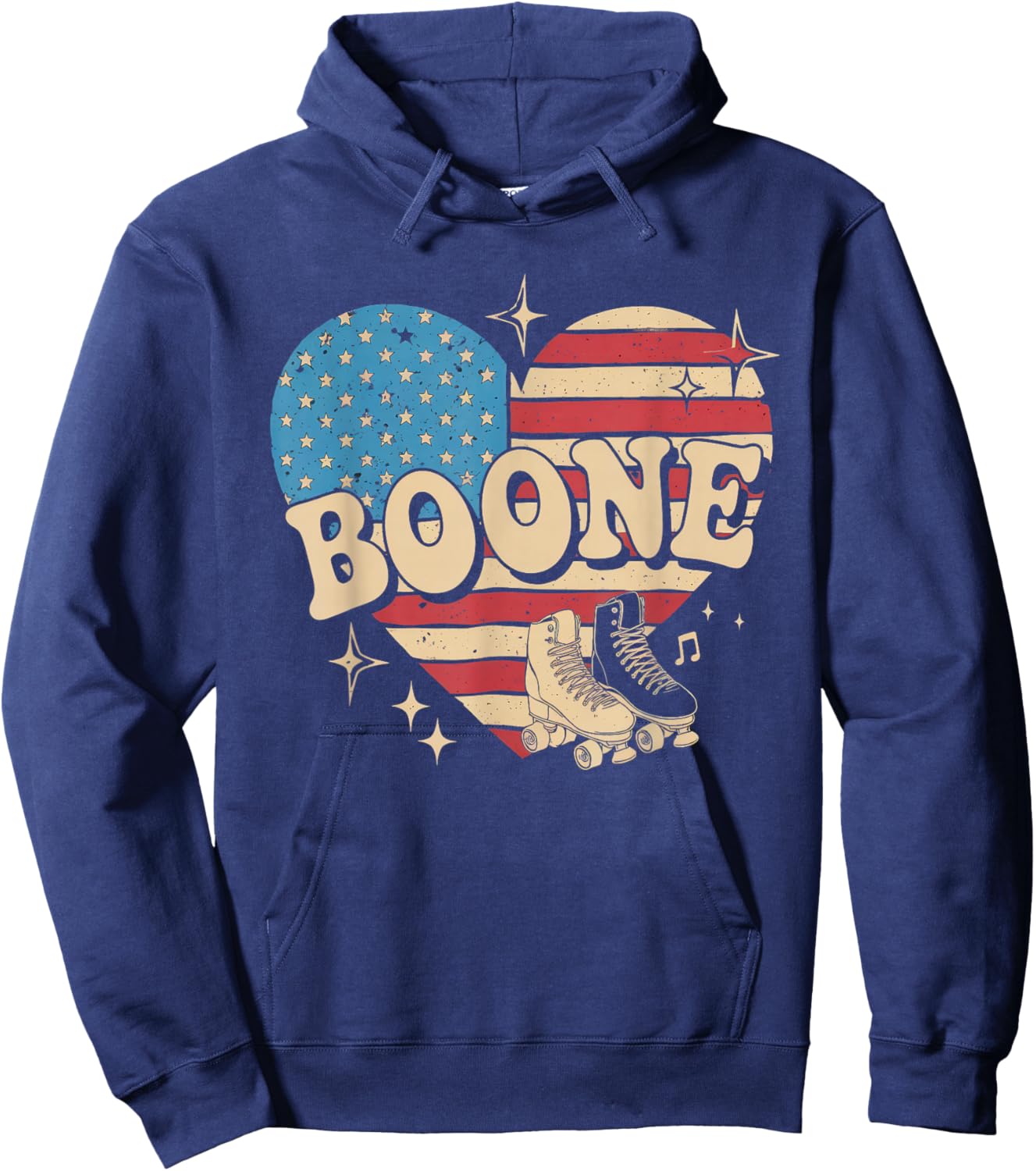 Boone Name American Flag 80's Vintage NC Retro Hoodie - Hoodie | Navy