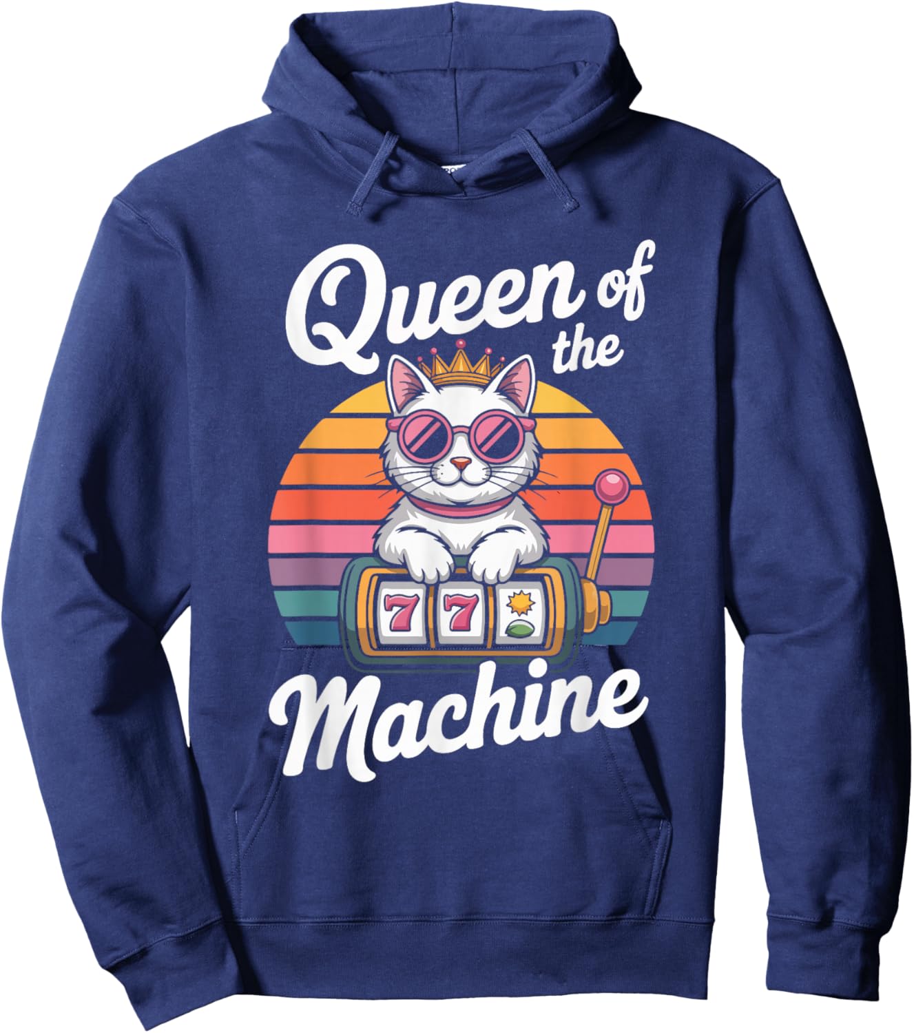 Queen of The Machine Cat Slot Enthusiast Hoodie - Hoodie | Navy