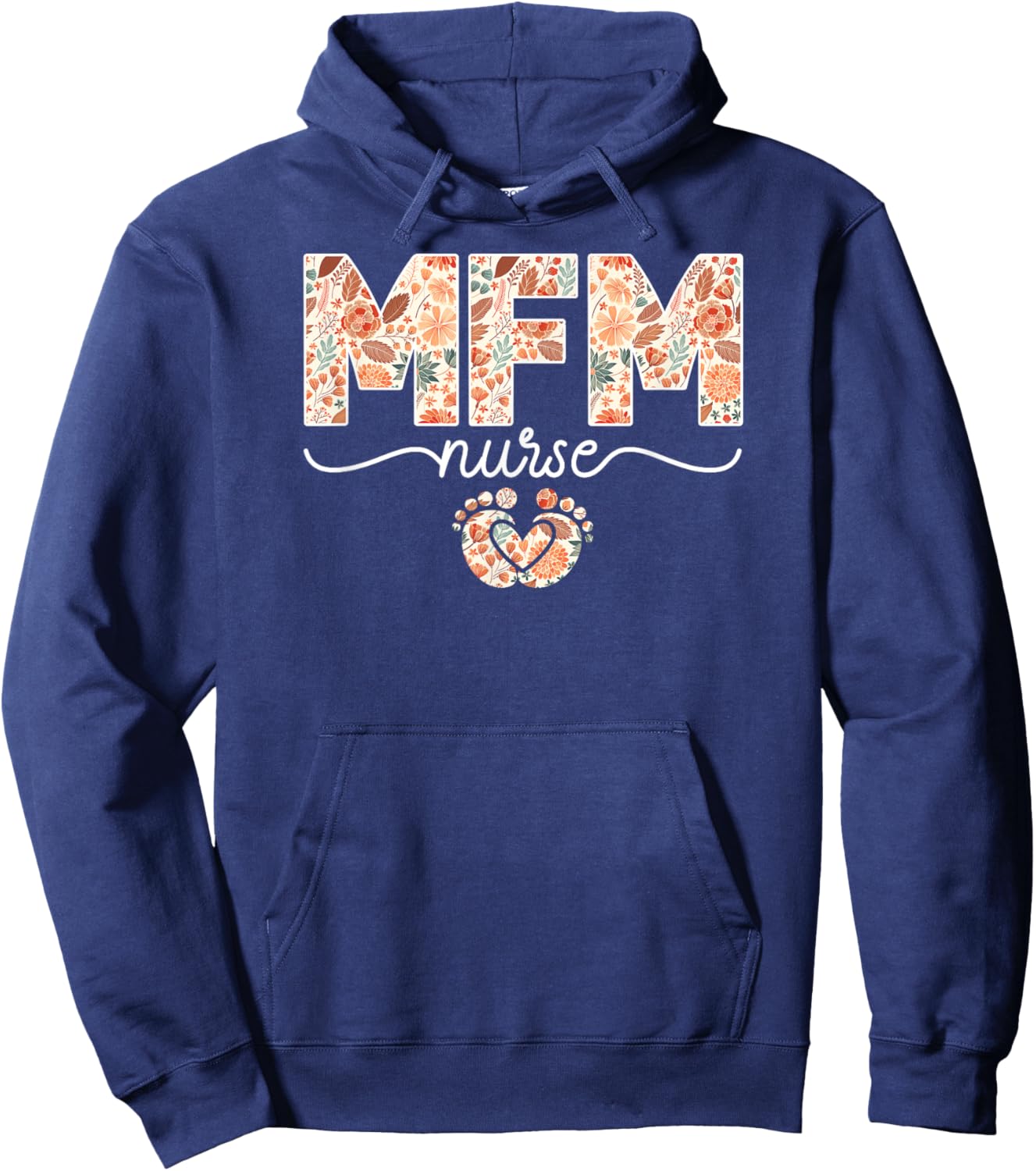 MFM Nurse Boho Maternal Fetal Medicine Nurse Hoodie - Hoodie | Navy