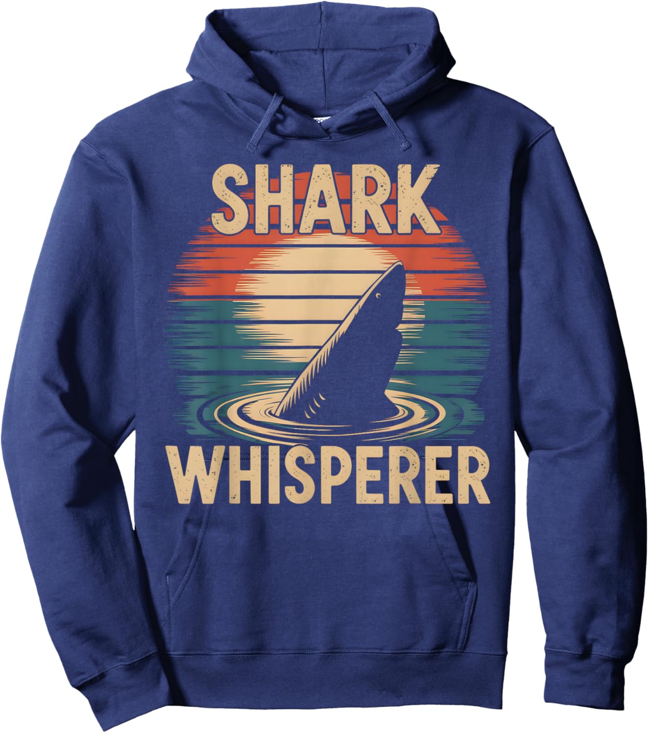 Shark Whisperer Retro Vintage Shark Lover Hoodie - Hoodie | Navy