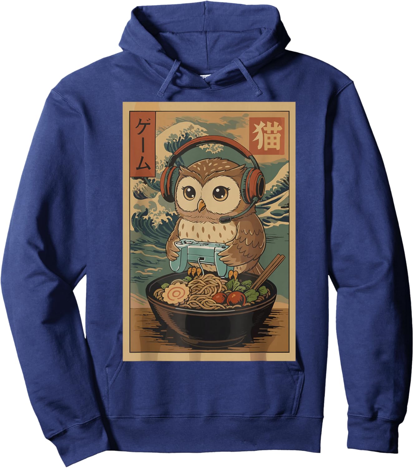 Kawaii Japanese Ramen Owl Retro Gaming Shirts Hoodie - Hoodie | Navy