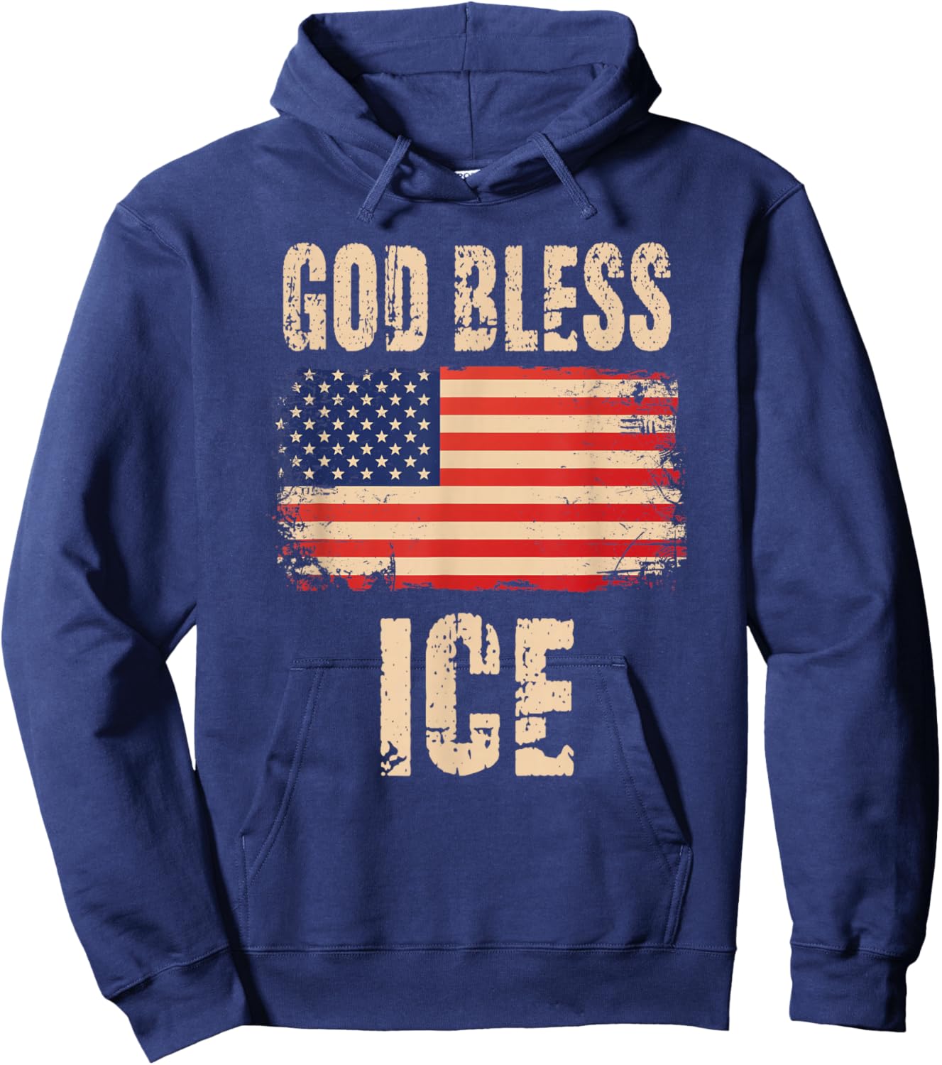 God Bless Ice USA Flag Hoodie - Hoodie | Navy