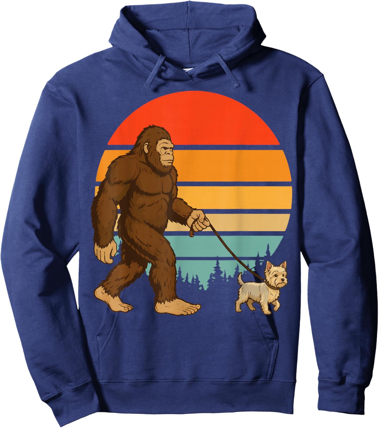 Bigfoot Yorkshire Terrier Retro Yorkie Hoodie - Hoodie | Navy