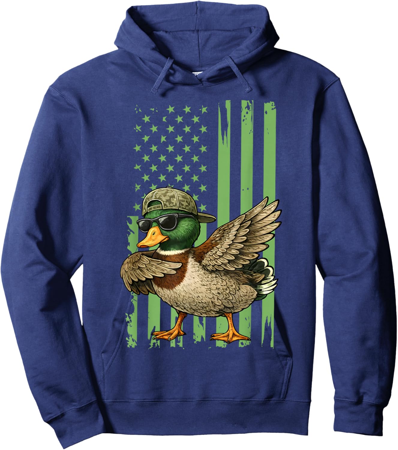 Camo Vintage Dabbing Duck Graphic Women Kids Hoodie - Hoodie | Navy