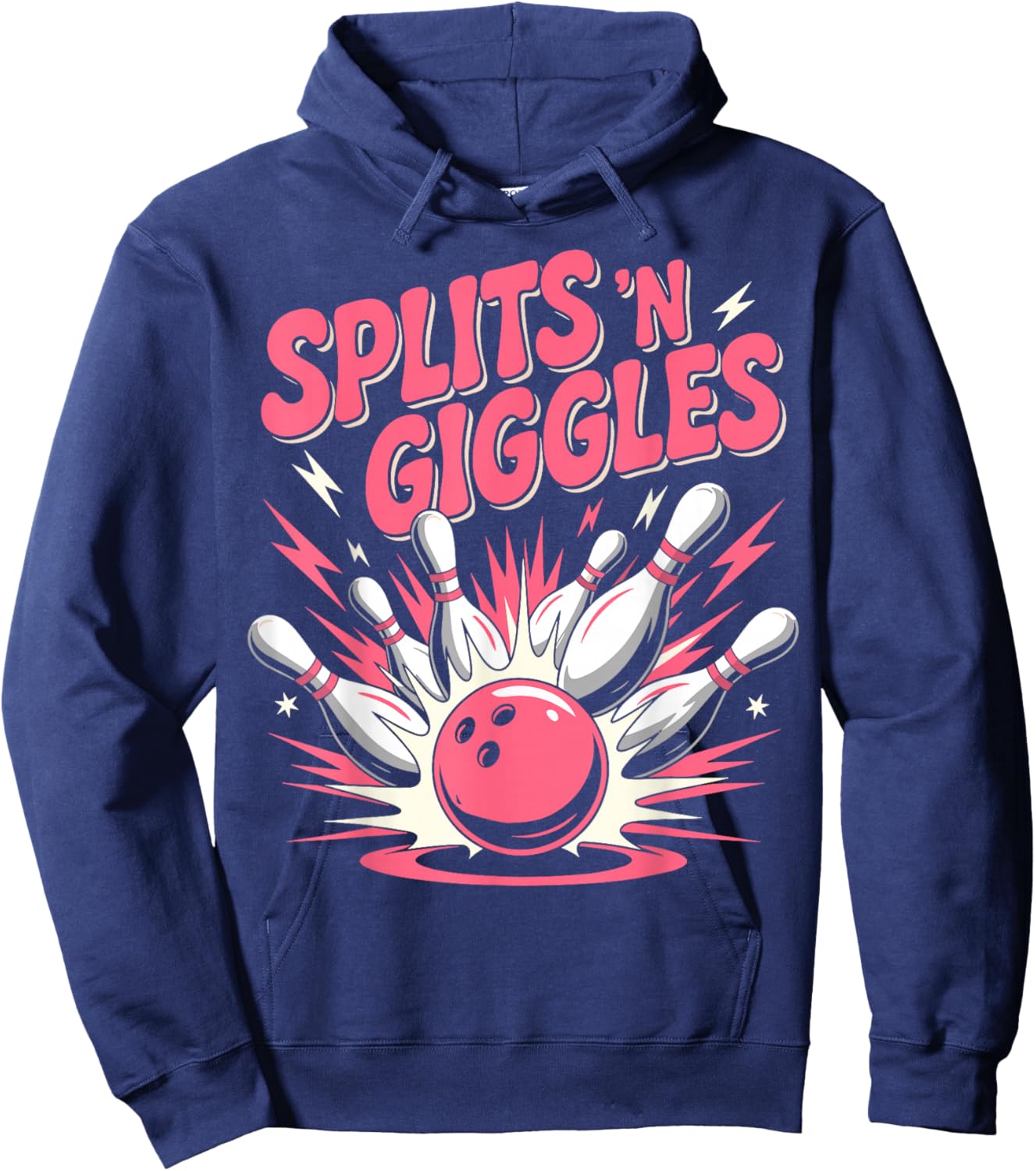 Funny Splits 'n Giggles Bowling Team Bowler Hoodie - Hoodie | Navy