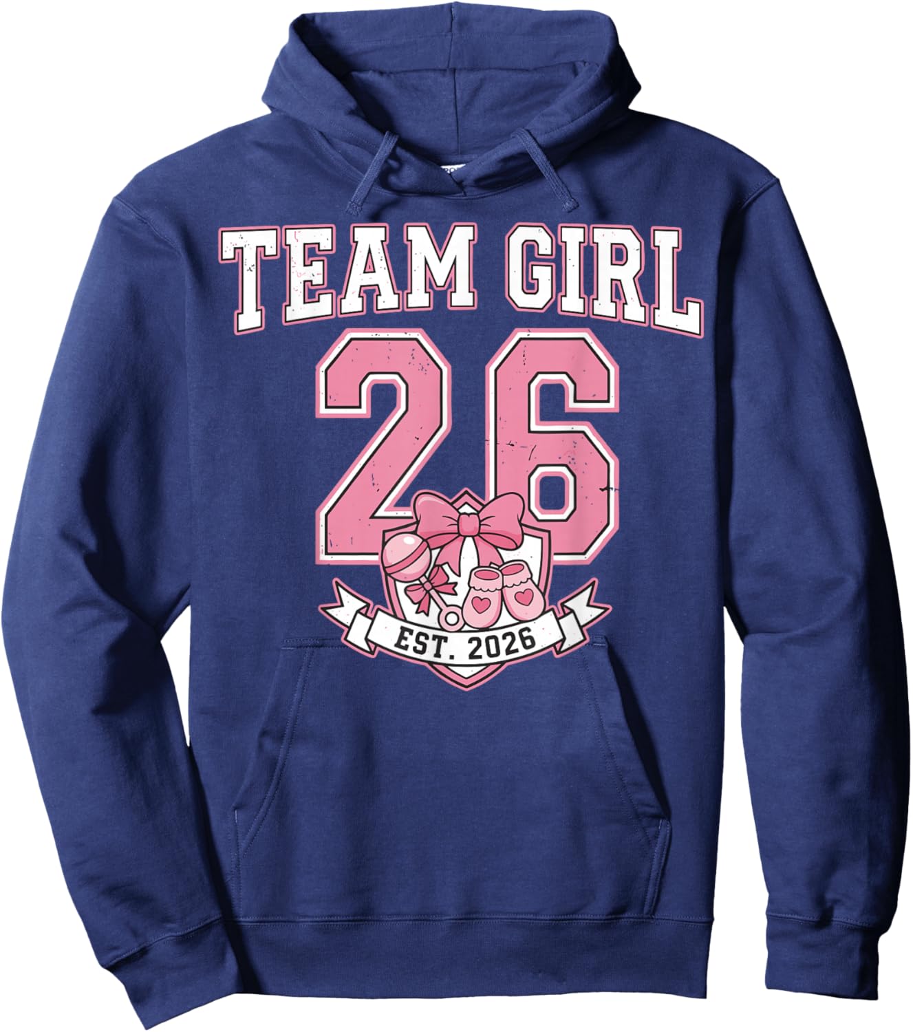 Team Girl Gender Reveal Party Hoodie - Hoodie | Navy