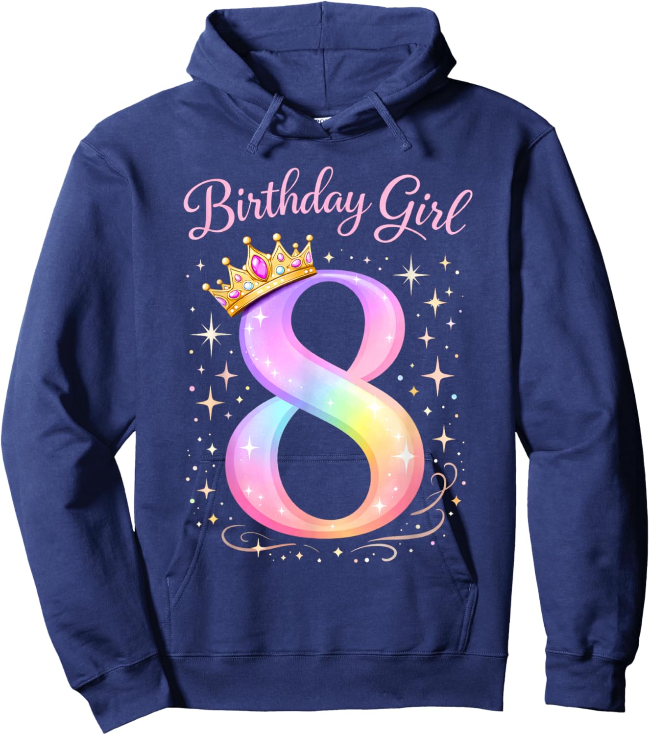 8th Birthday for Girls Eight 8 Year Old Hoodie - Hoodie | Navy