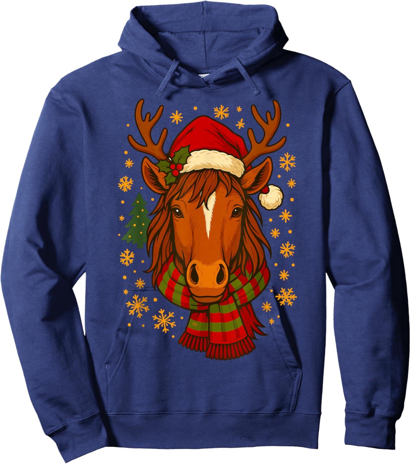 Christmas Horse Hoodie - Hoodie | Navy