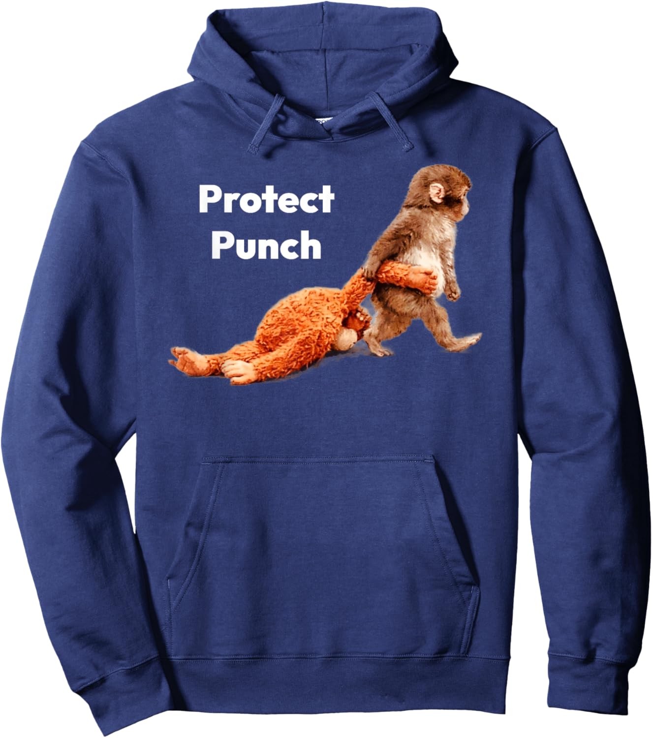 Protect Baby Monkey Punch Hoodie - Hoodie | Navy