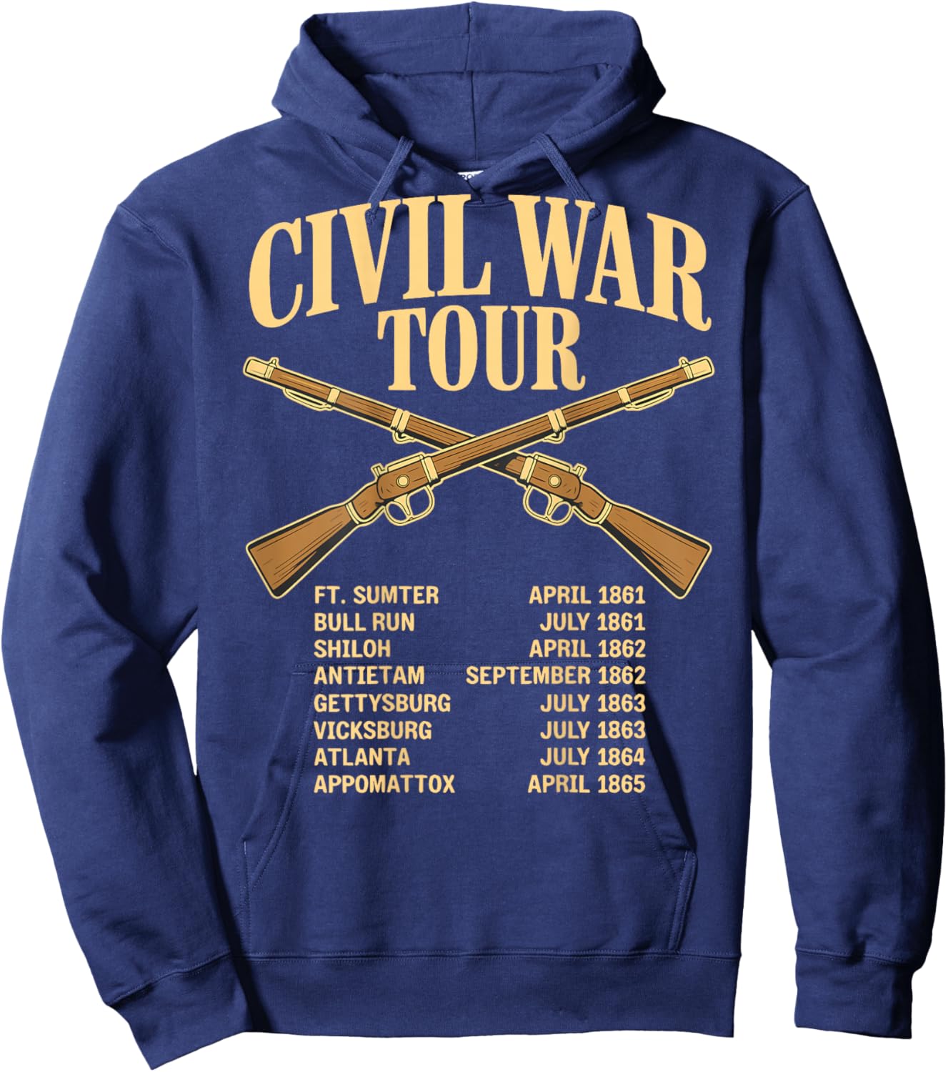 Civil War Tour Reenactor Funny American History Hoodie - Hoodie | Navy