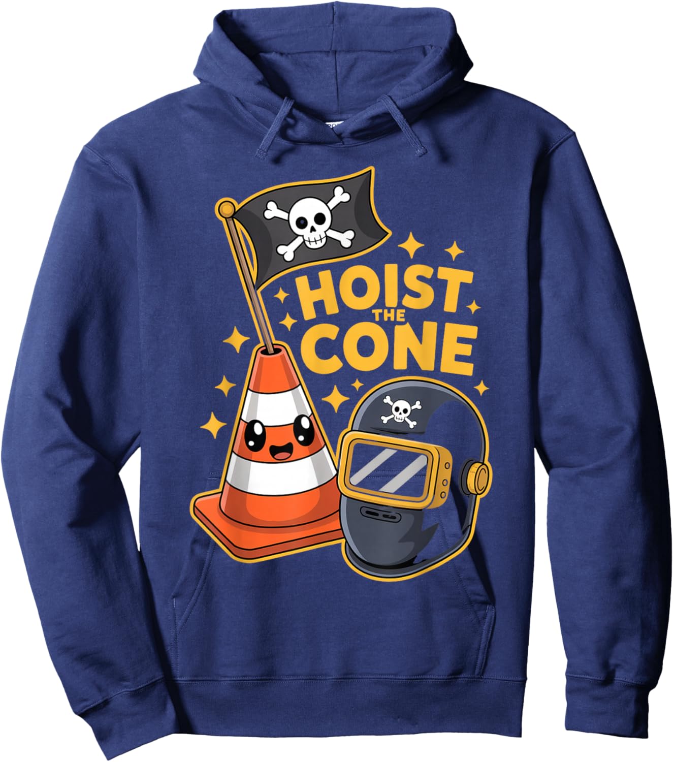 Icons Pirate Traffic Cone Funny Hoist The Cone Hoodie - Hoodie | Navy