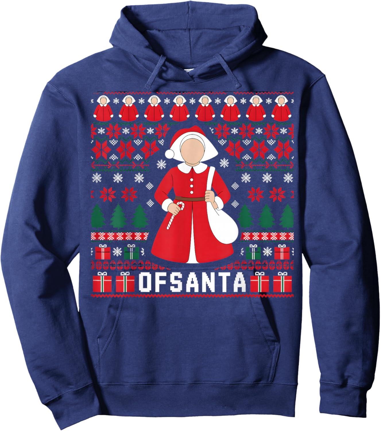 Handmaid Santa Christmas Sweater Funny Holiday Hoodie - Hoodie | Navy