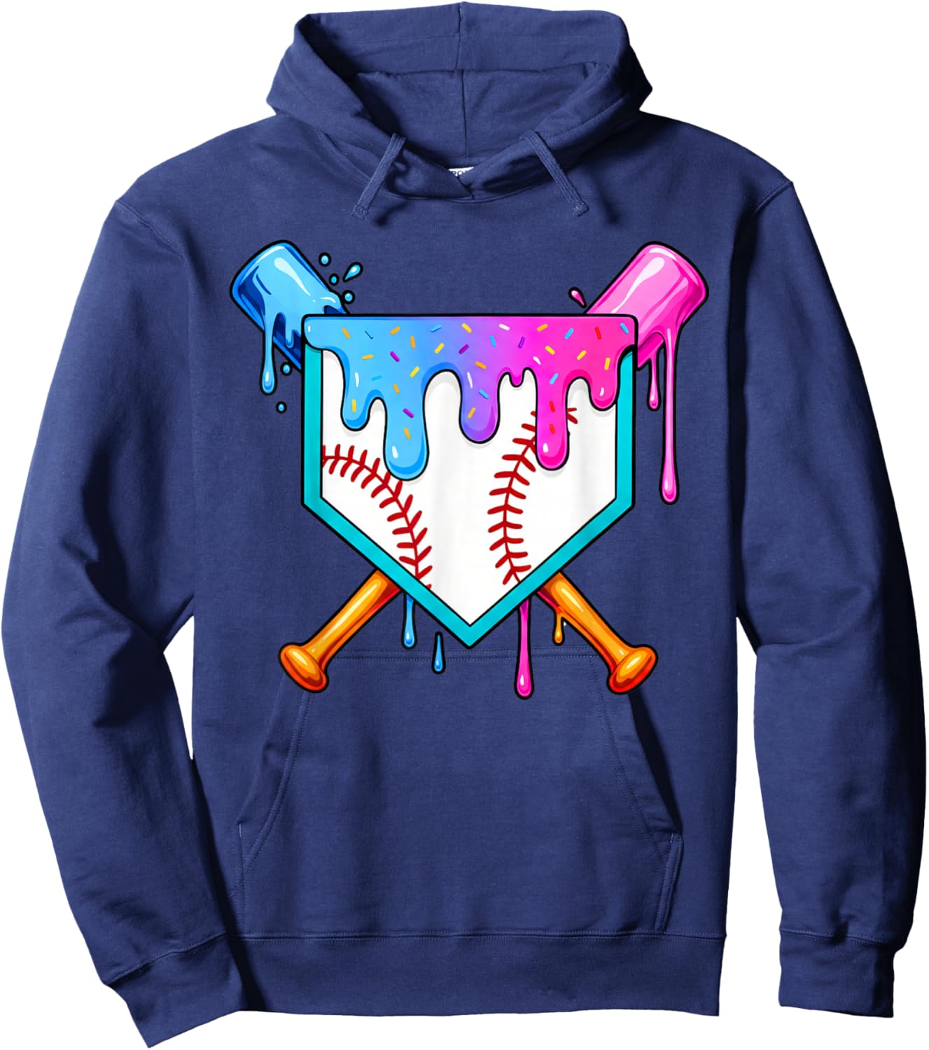 Baseball Sport Respect The Drip Boys Baseball Hoodie - Hoodie | Navy
