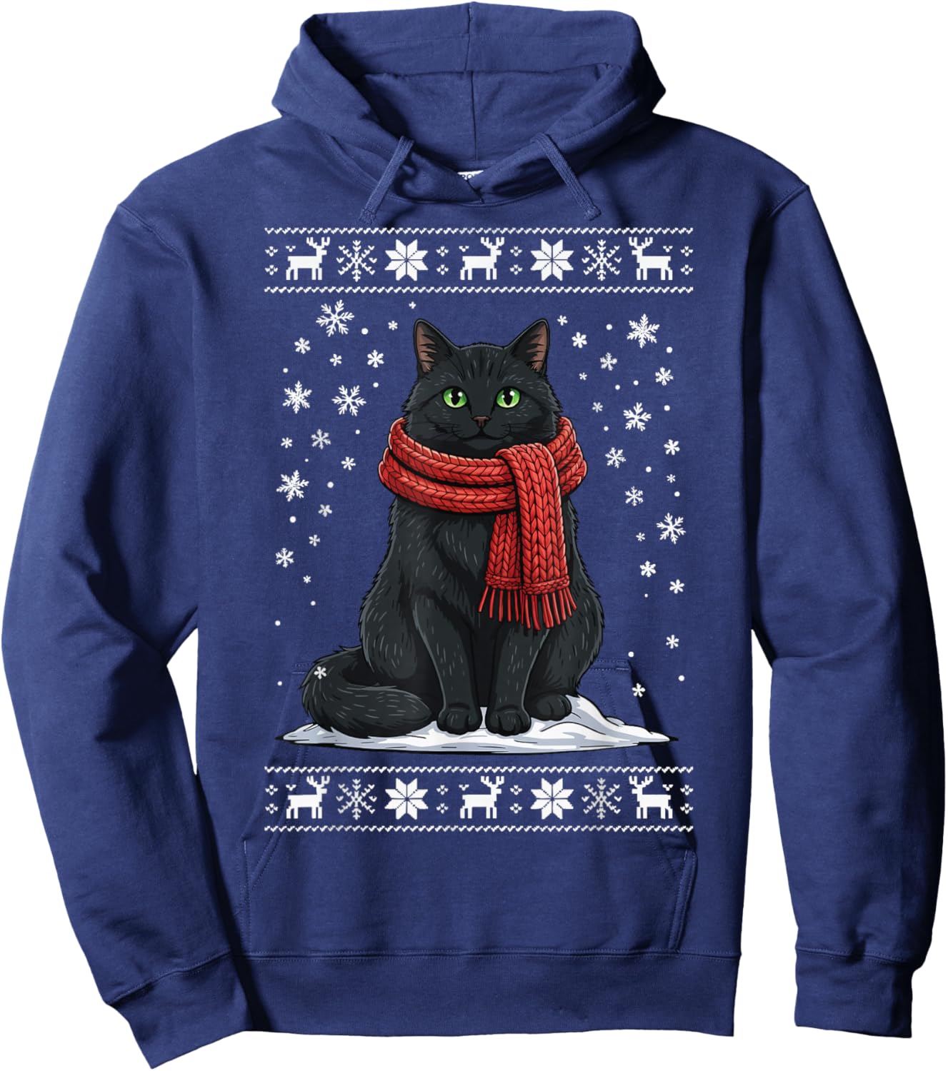 Cat Ugly Christmas Hoodie - Hoodie | Navy