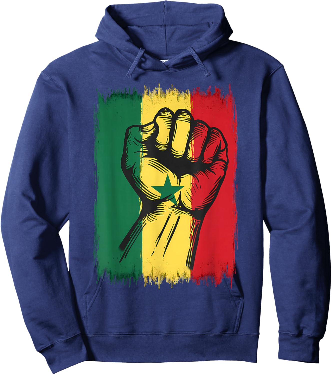 Senegal Roots Handfist Senegalese Flag Hoodie - Hoodie | Navy