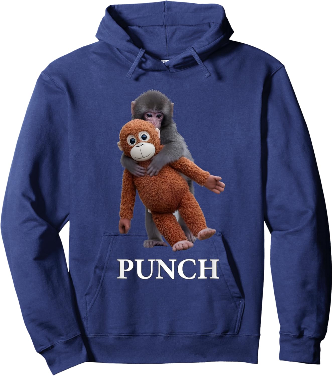 Cute Punch Baby Monkey Hoodie - Hoodie | Navy