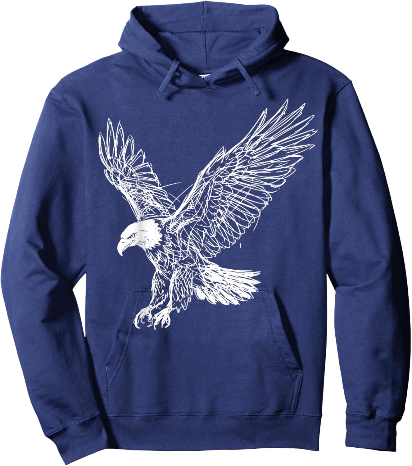 Eagle Line Art America Freedom Hoodie - Hoodie | Navy
