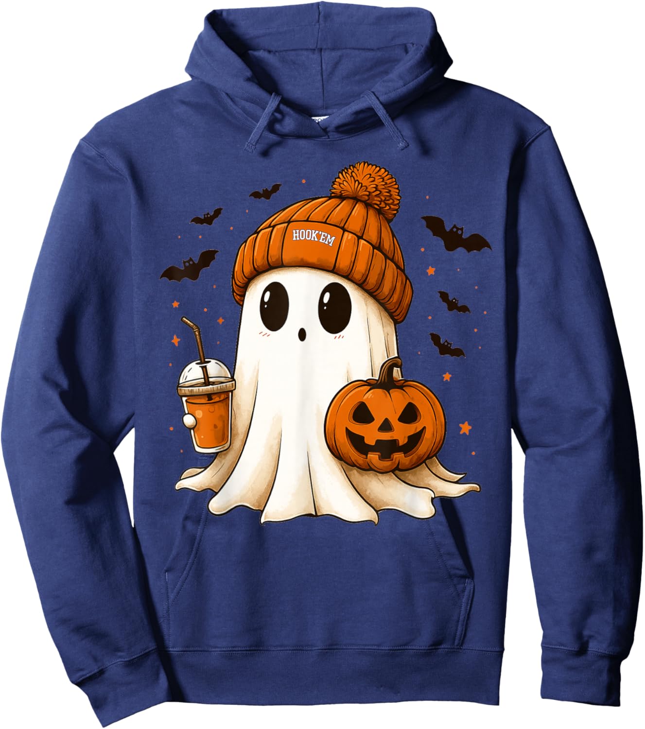 Hook'em Cute Boo Football Girly Hoodie - Hoodie | Navy
