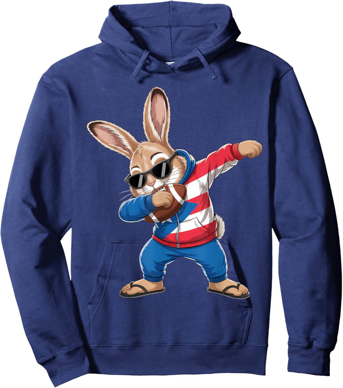 Puerto Rico Flag Rabbit Puerto Rican Bunny Hoodie - Hoodie | Navy
