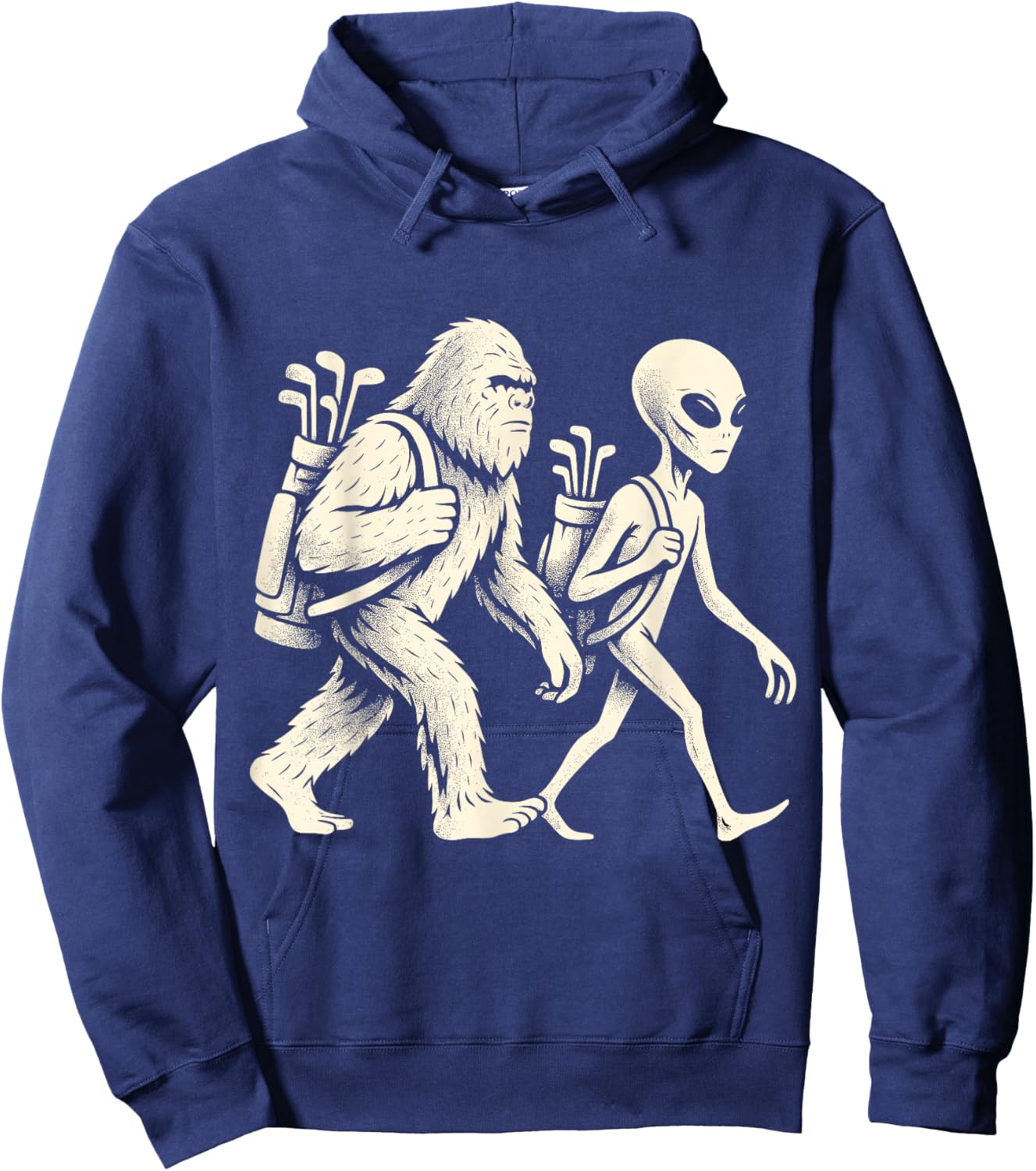 Funny Golf Bigfoot Sasquatch Alien UFO Golfer Hoodie - Hoodie | Navy