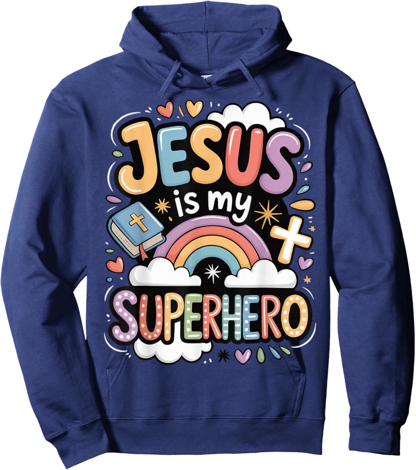 Jesus is My Superhero Hoodie - Hoodie | Navy