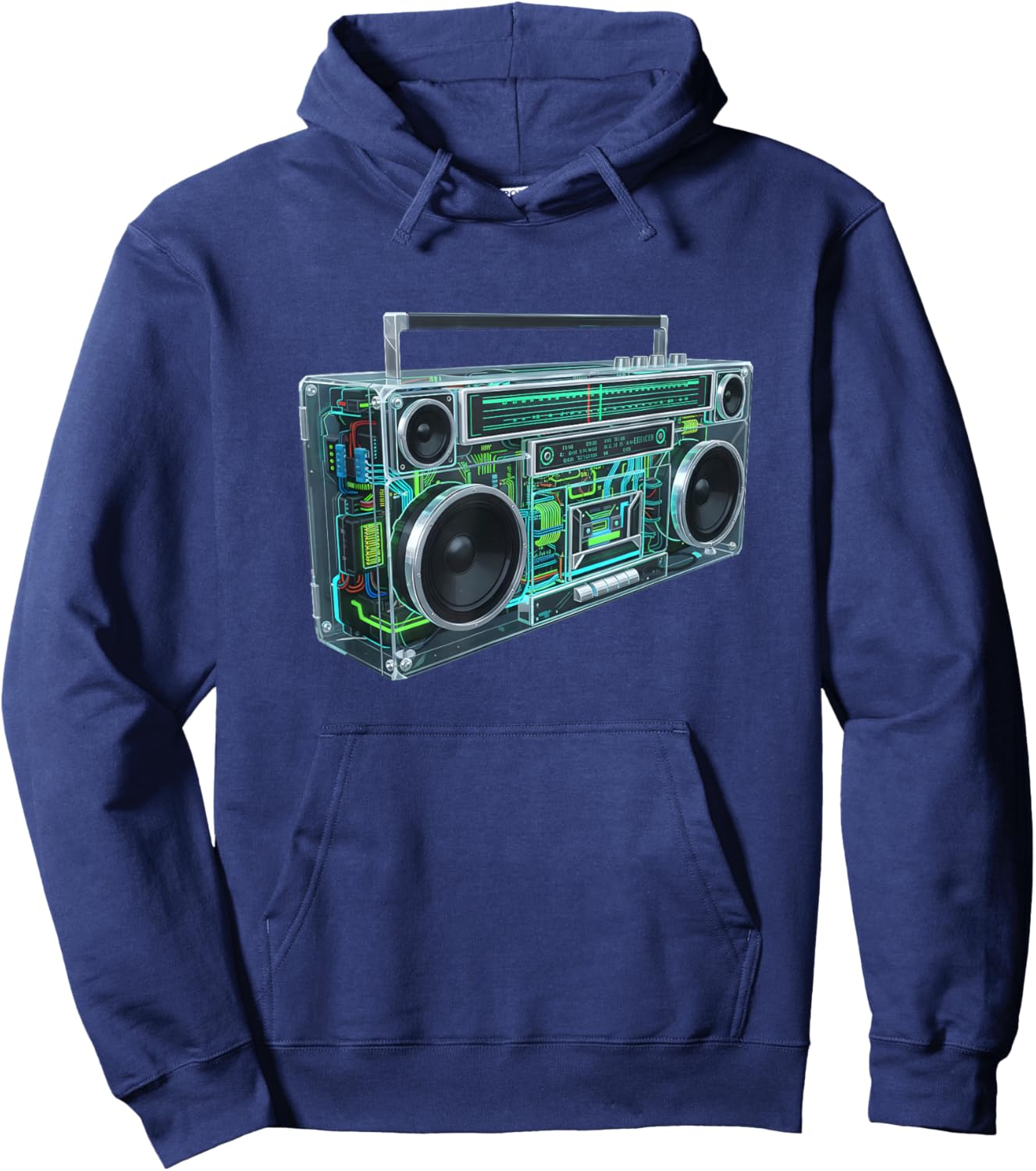 Boombox Old School Vintage Cassette Tape Retro Hoodie - Hoodie | Navy