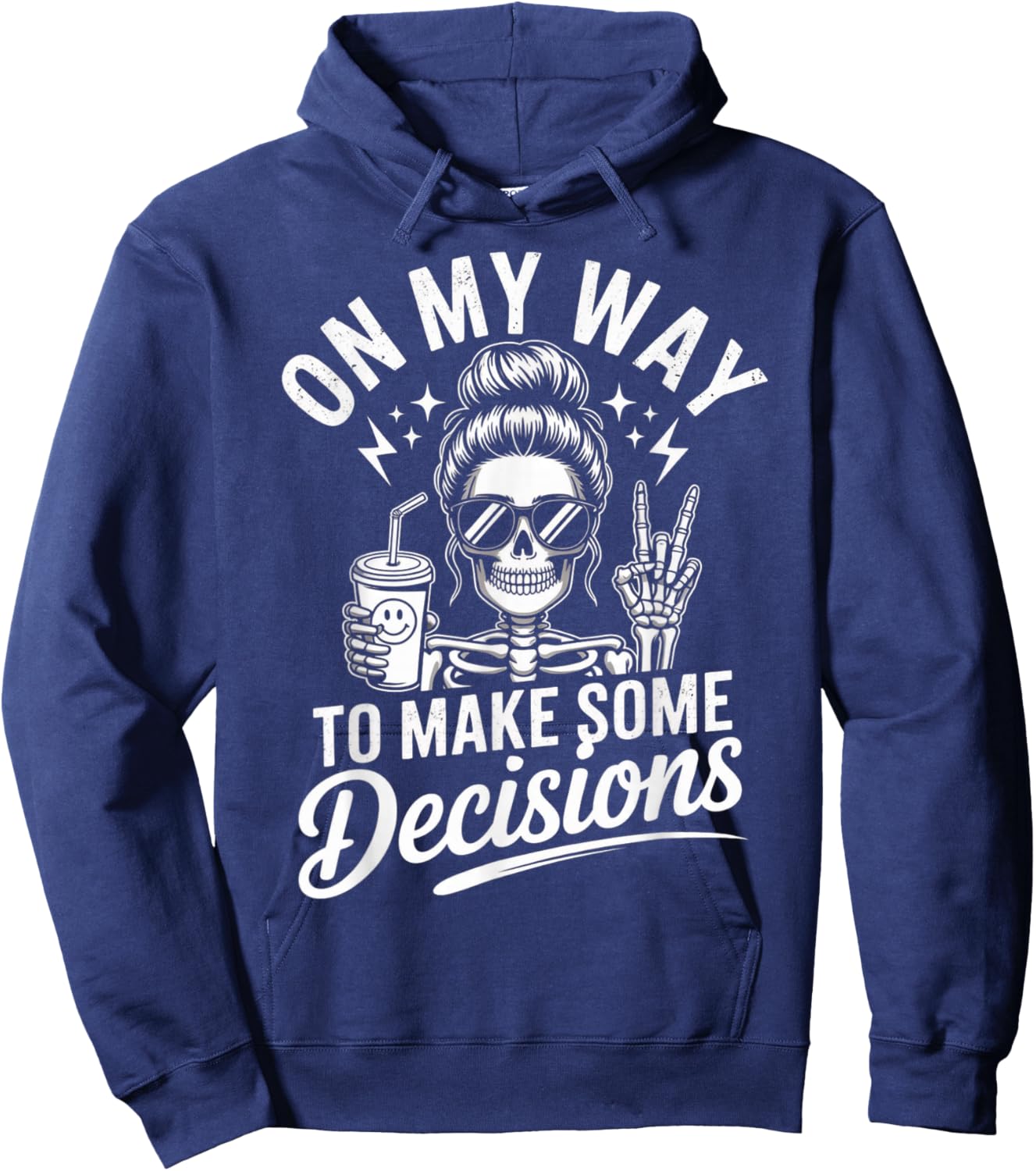 On My Way to Make Some Bad Decisions Skeleton Hoodie - Hoodie | Navy
