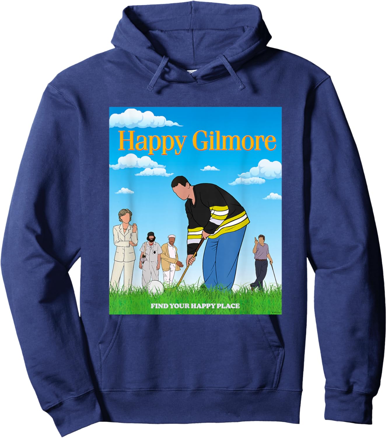Happy Gilmore 30th Anniversary Happy Place Hoodie - Hoodie | Navy