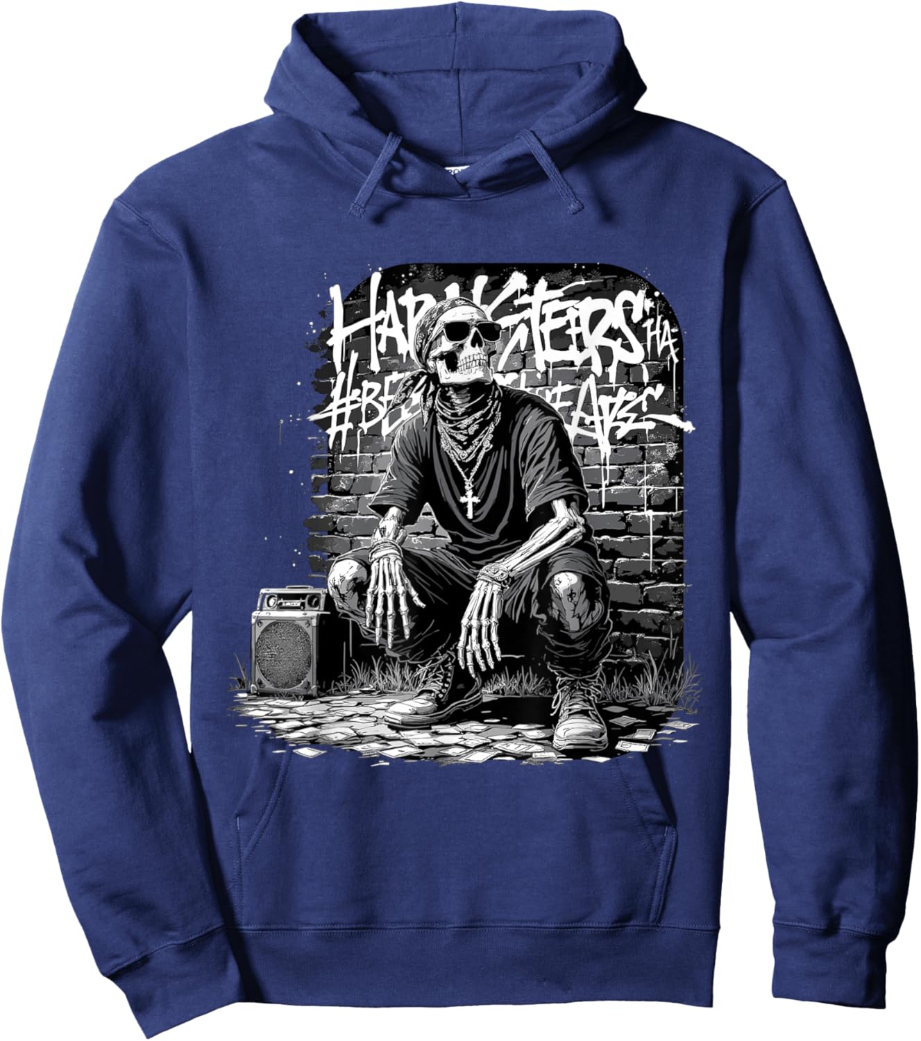 Chicano Cholo Graffiti Style Barrio Vibes Hoodie - Hoodie | Navy