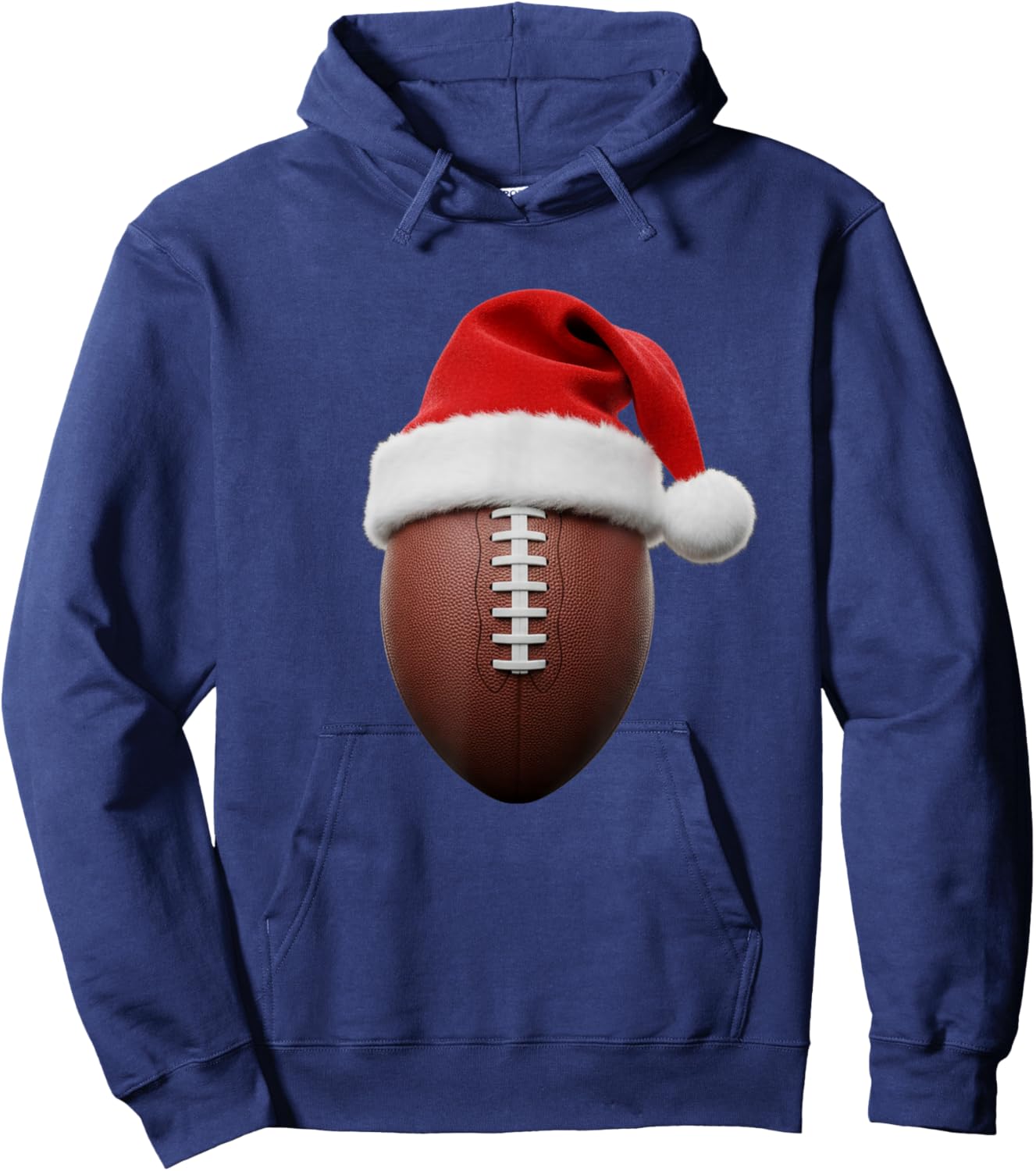 Football Christmas Hat Funny Holiday Sports Hoodie - Hoodie | Navy
