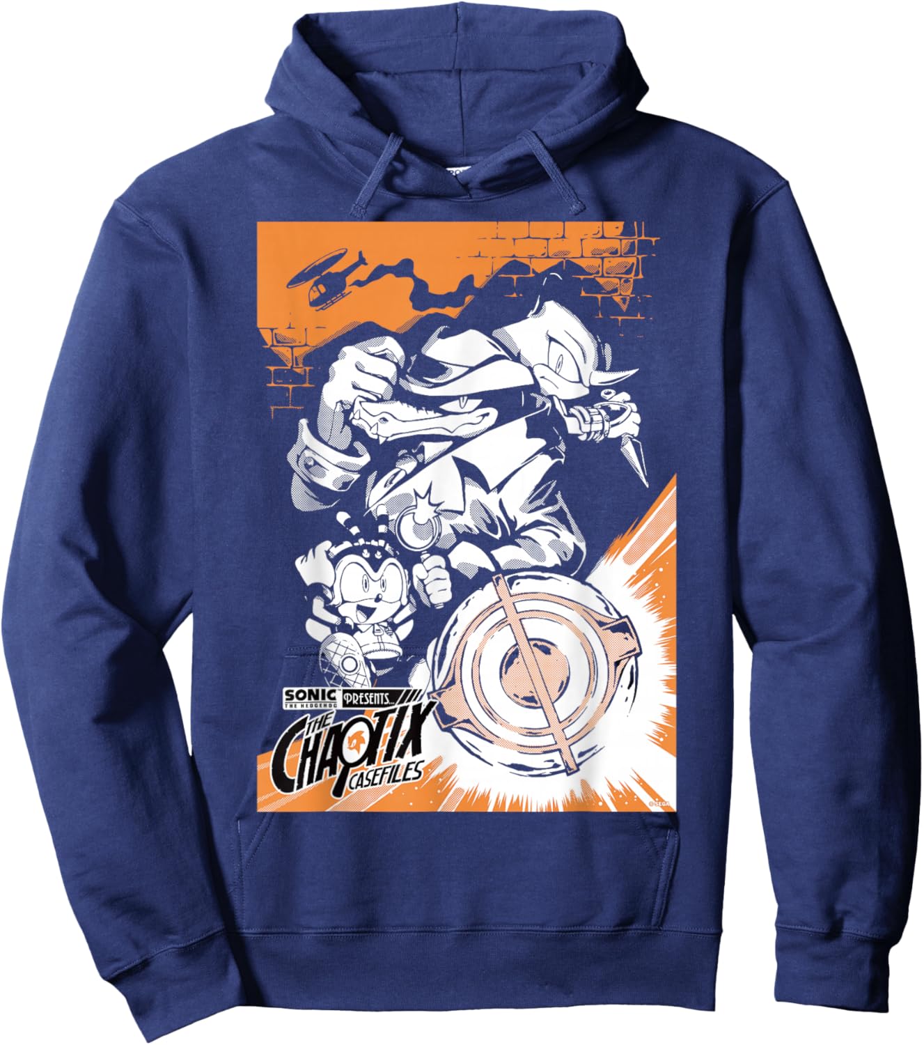 Sonic The Hedgehog Chaotix Casefiles Main Art Hoodie - Hoodie | Navy