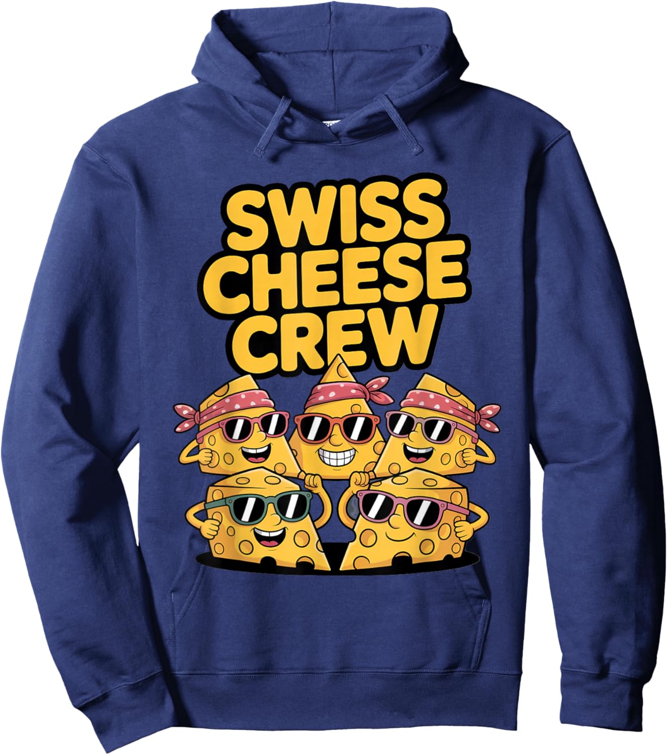 Swiss Cheese Crew Funny Cheese Lover Design Hoodie - Hoodie | Navy