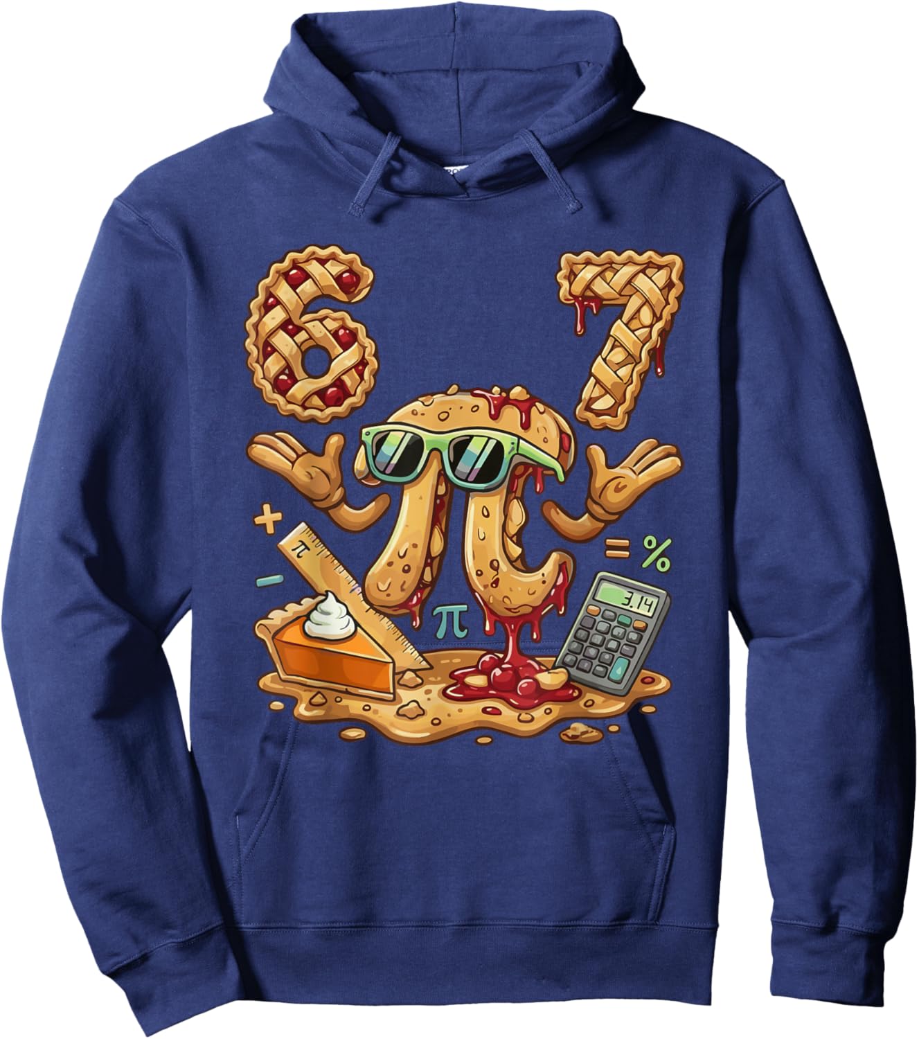 Pi Symbol 67 Meme Math Pi Day Graphic Hoodie - Hoodie | Navy