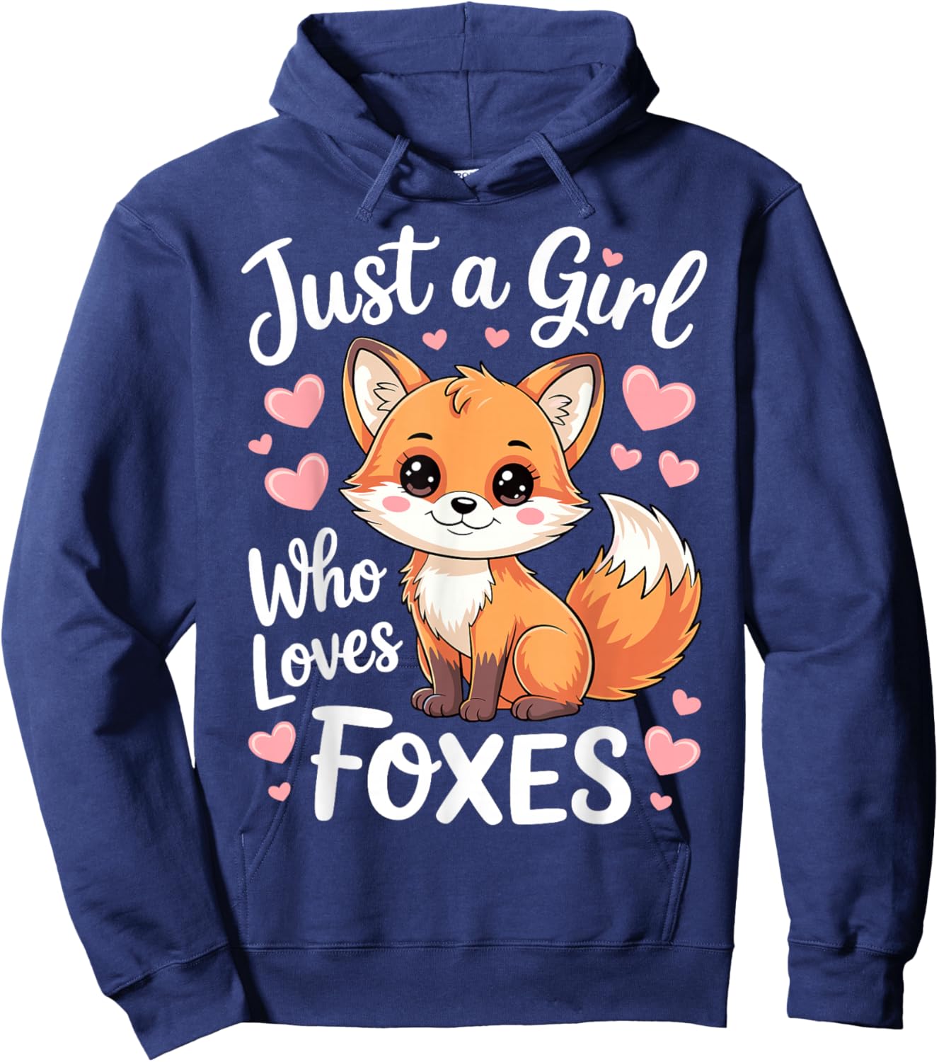 Cute Fox Just a Girl Who Loves Foxes Hoodie - Hoodie | Navy