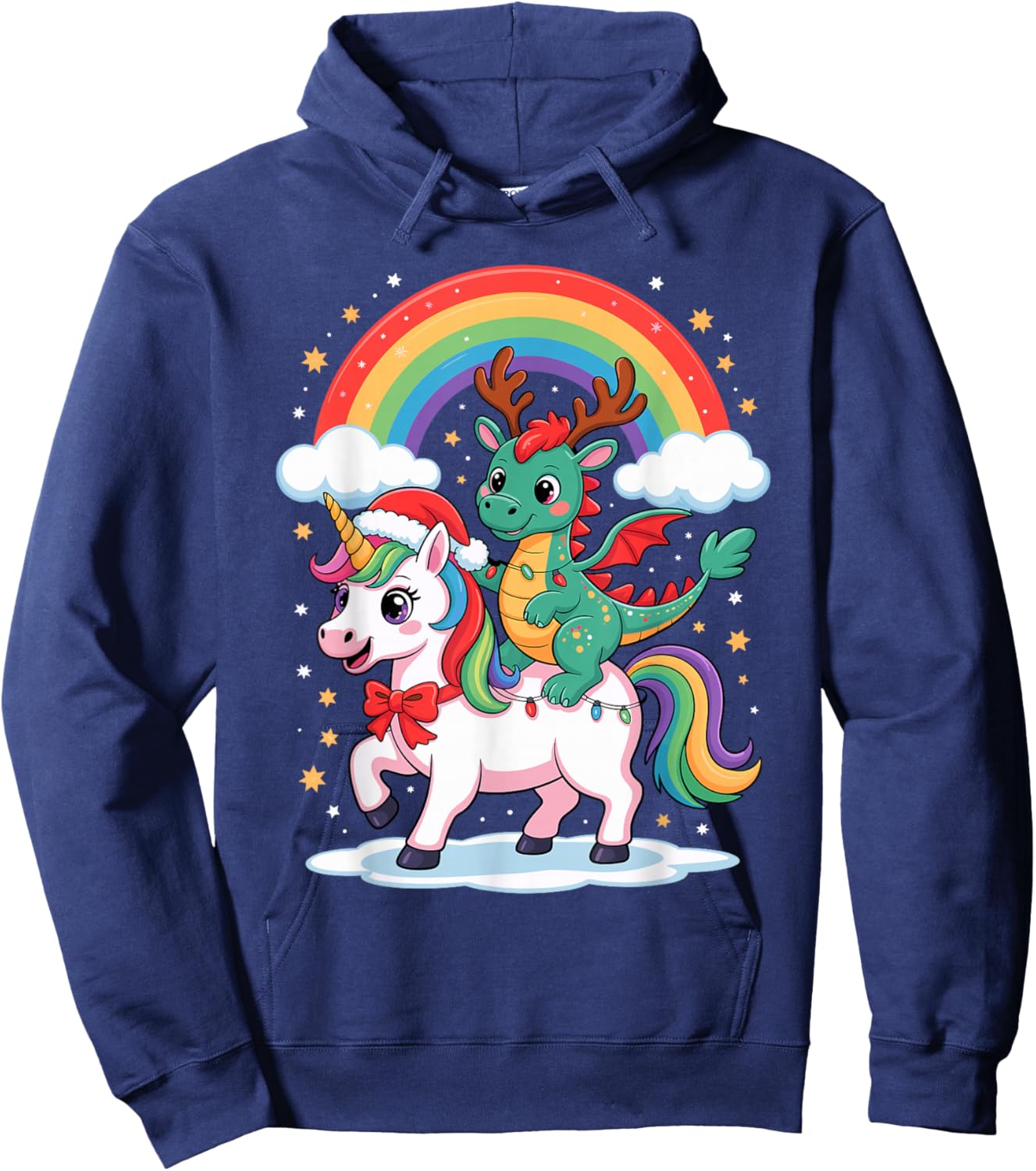 Dragon Unicorn Rainbow Dragons Hoodie - Hoodie | Navy